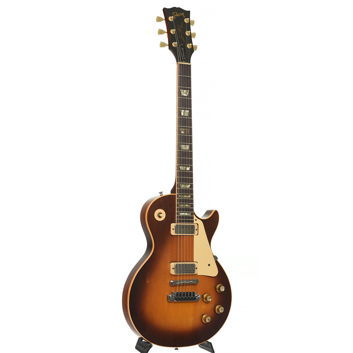 Full front and side of Gibson Les Paul Deluxe Electric Guitar