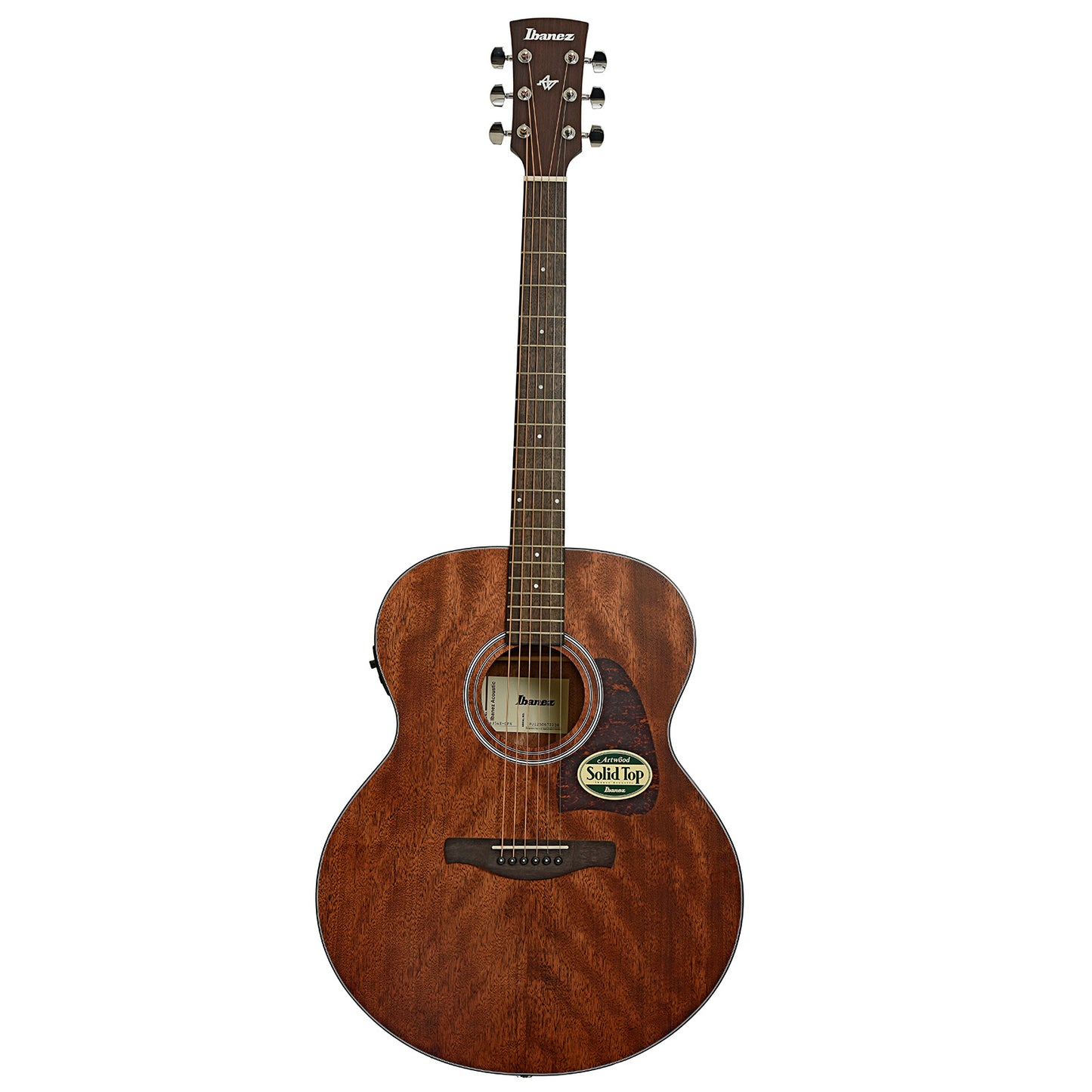 Full front of Ibanez AJ54E Artwood Jumbo Acoustic-Electric Guitar, Open Pore Natural