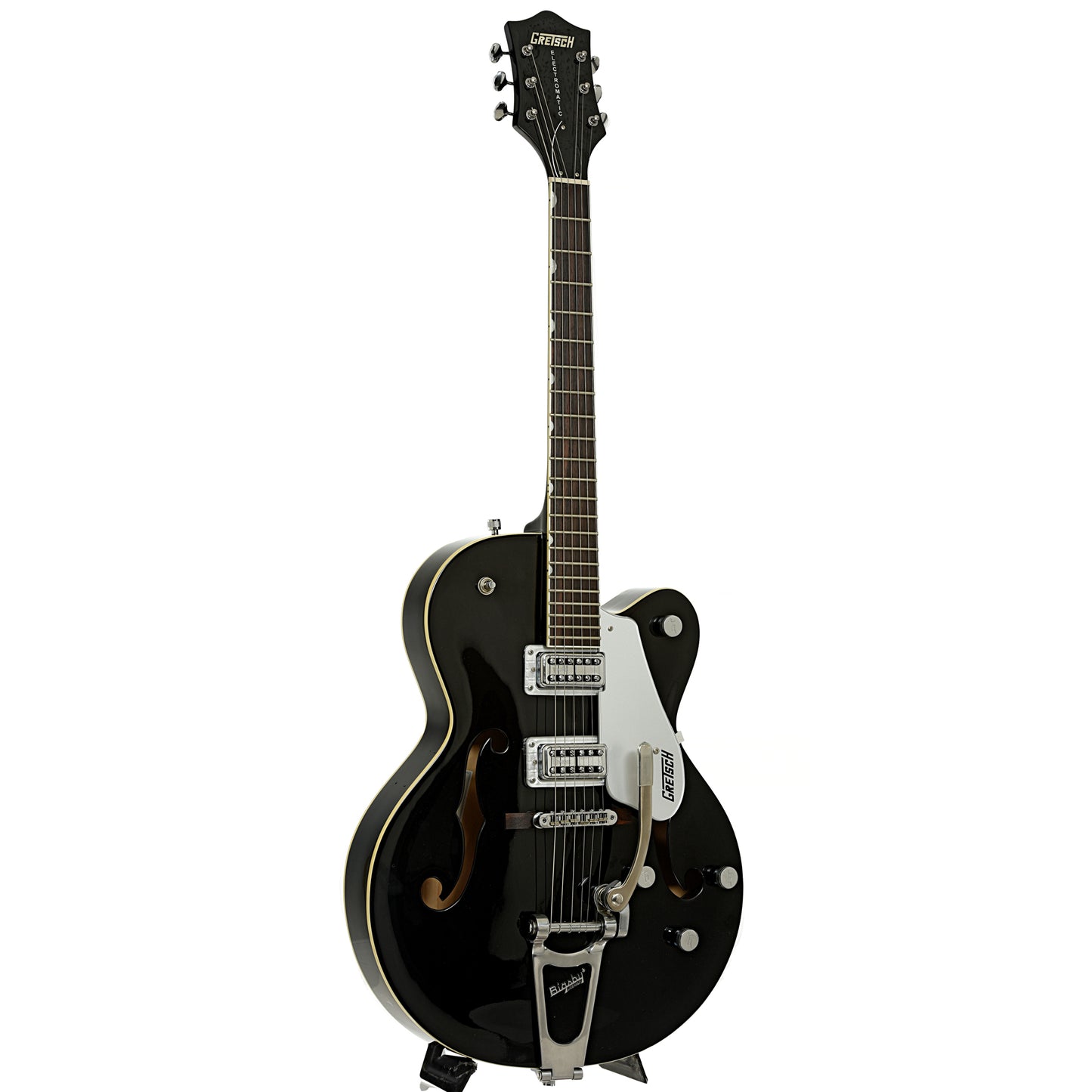 Full front and side of Gretsch G5120 Electromatic Hollowbody Electric Guitar
