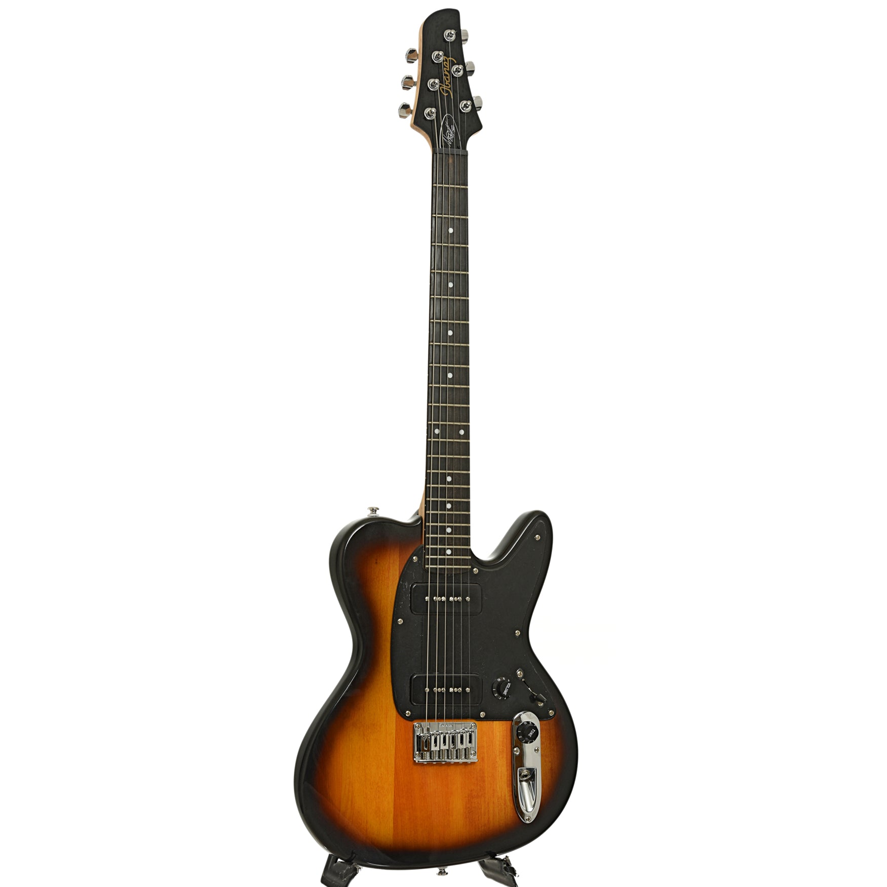 Full front and side of Ibanez Noodles Signature Model NDM5 Electric Guitar, Sunburst