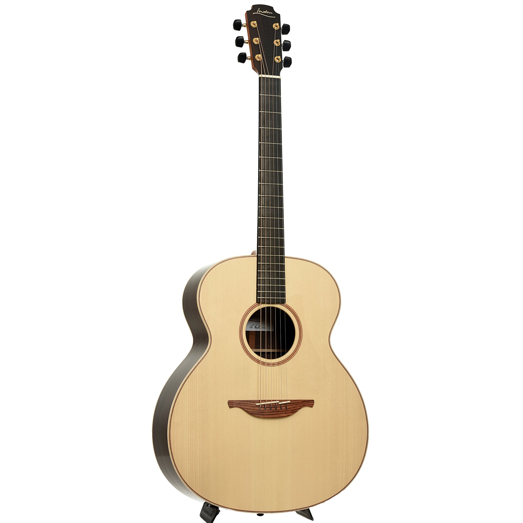 Full front and side of Lowden O-32 Plus Acoustic Guitar