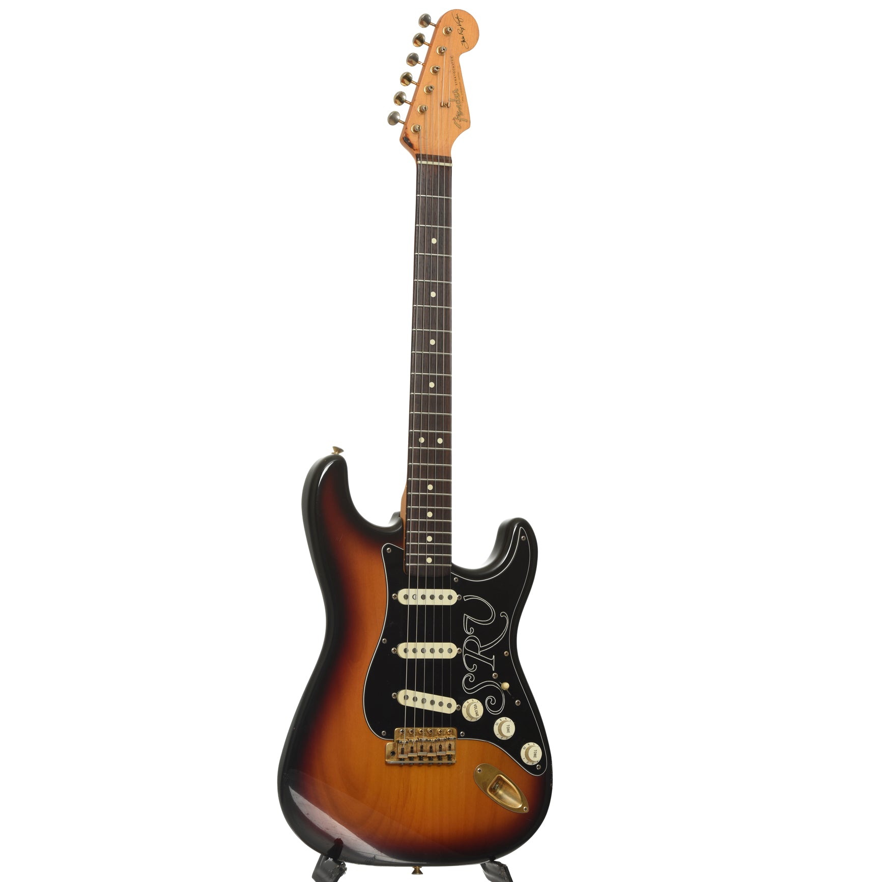 Full front and side ofFender SRV Stratocaster Electric Guitar