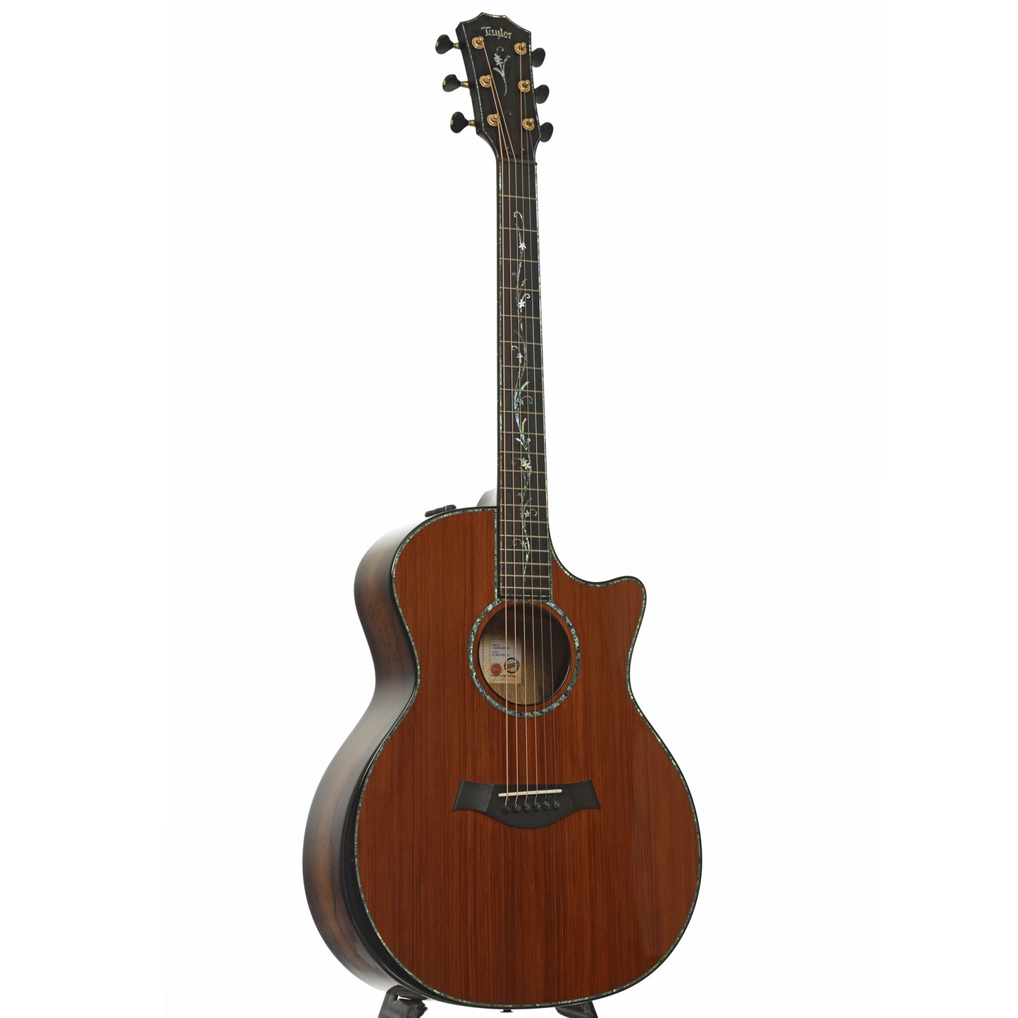 Full front and side of Taylor Custom Shop C14ce B5003 "Canela" Guitar 