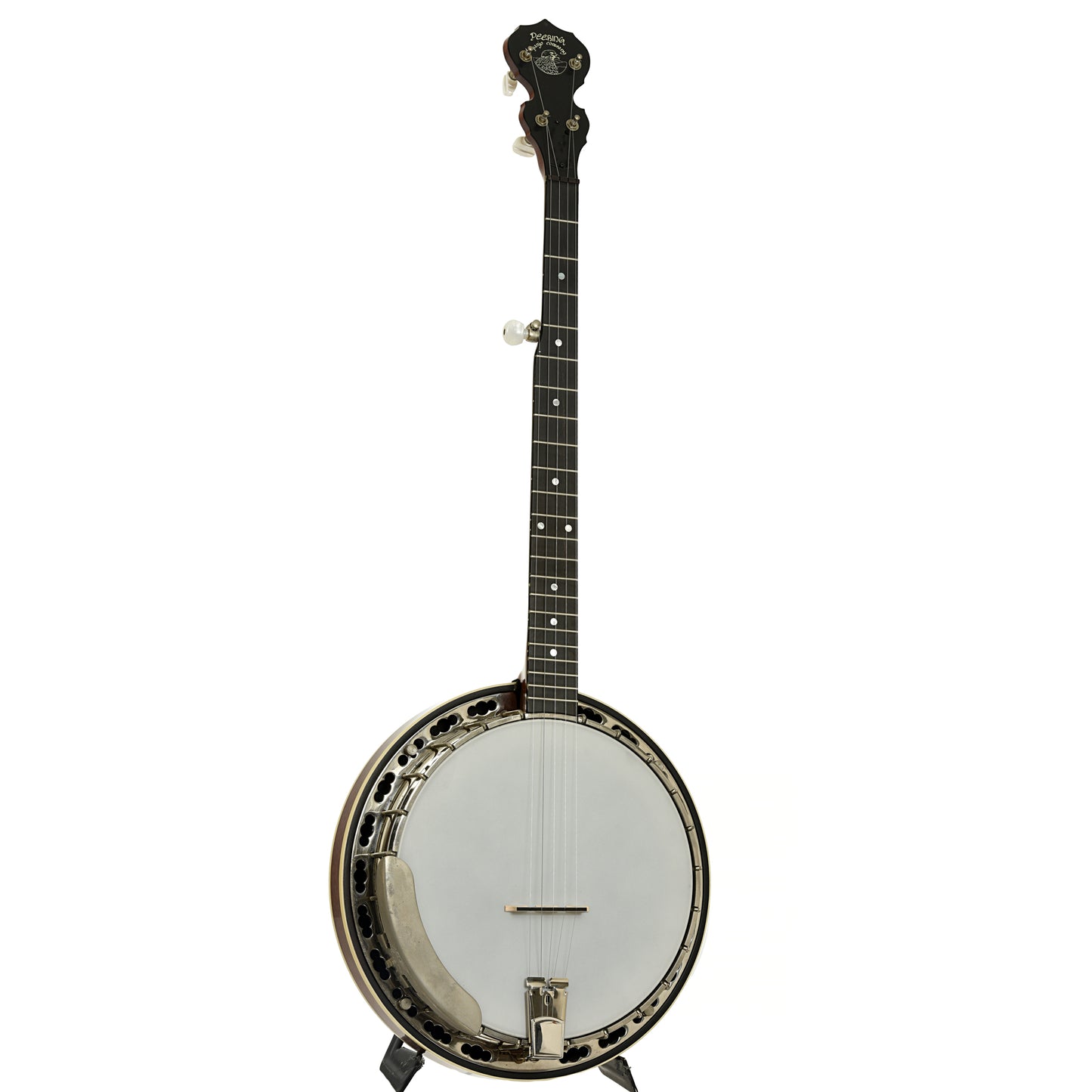 Full front and side of Deering Sierra Resonator Banjo