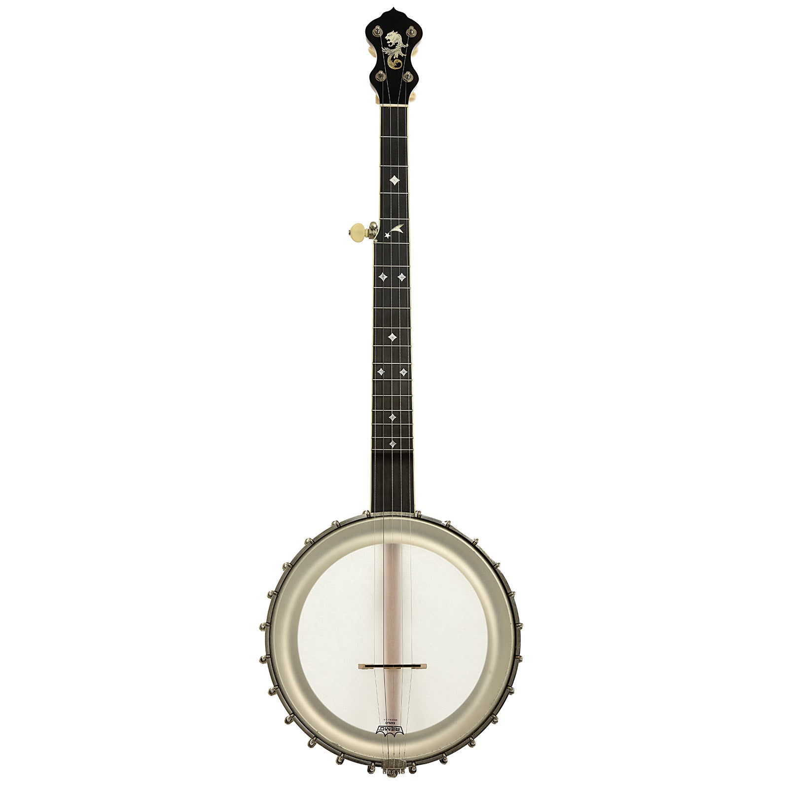 Full front of Mike Ramsey Bacon Model Open Back Banjo