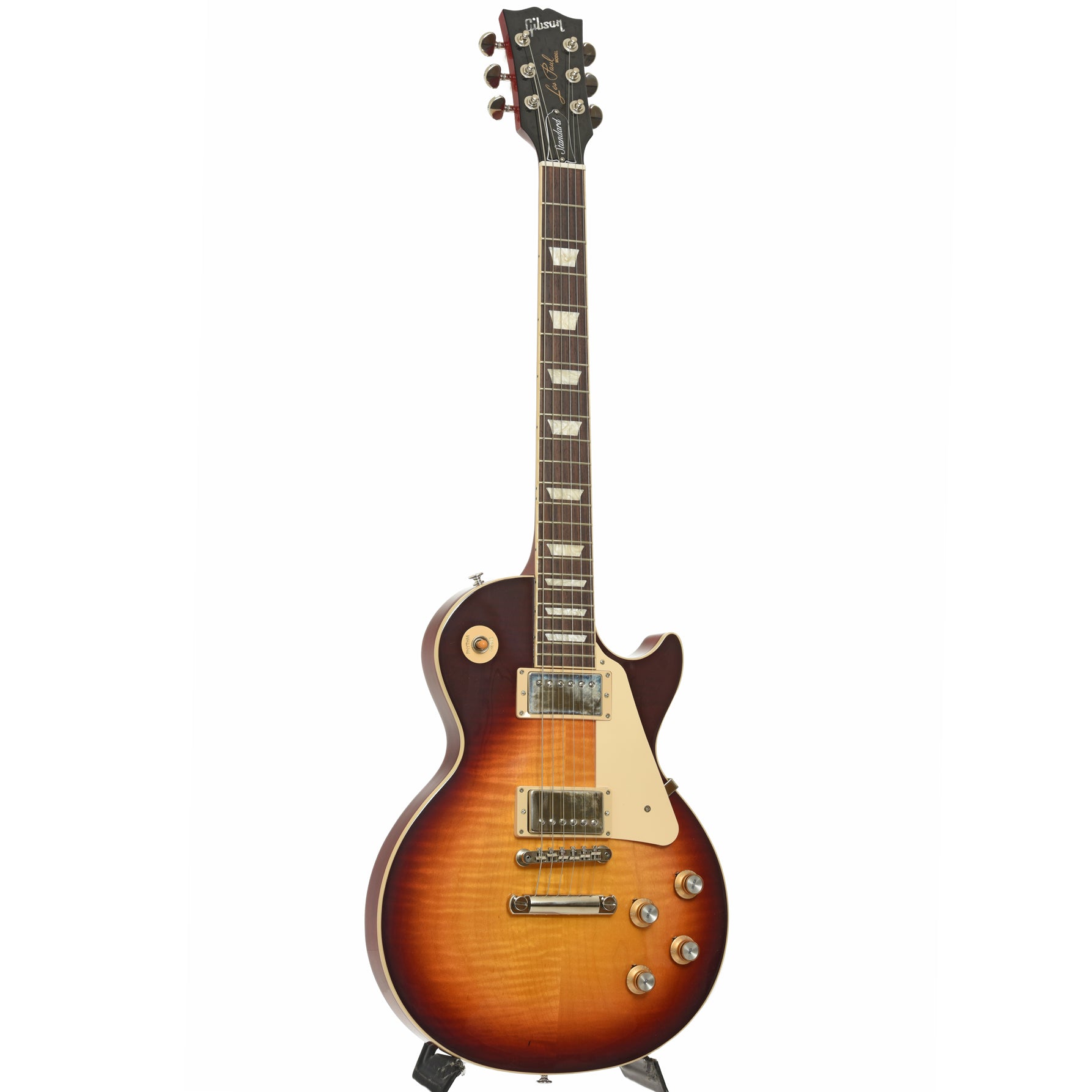 Full front and side of Gibson Les Paul Standard 60s Figured Electric Guitar