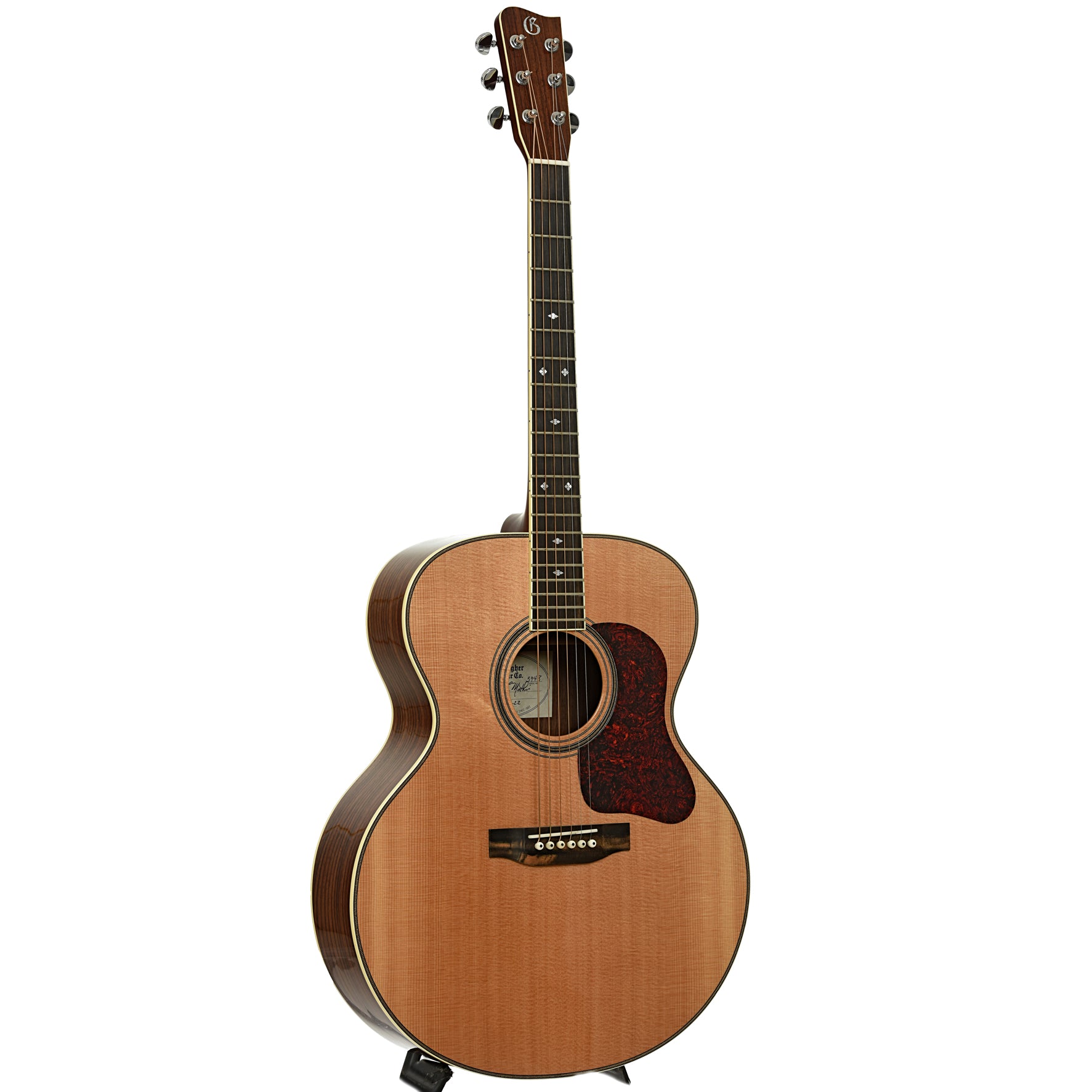 Full front and side of Gallagher Guitar Co. Jumbo 70 Acoustic Guitar