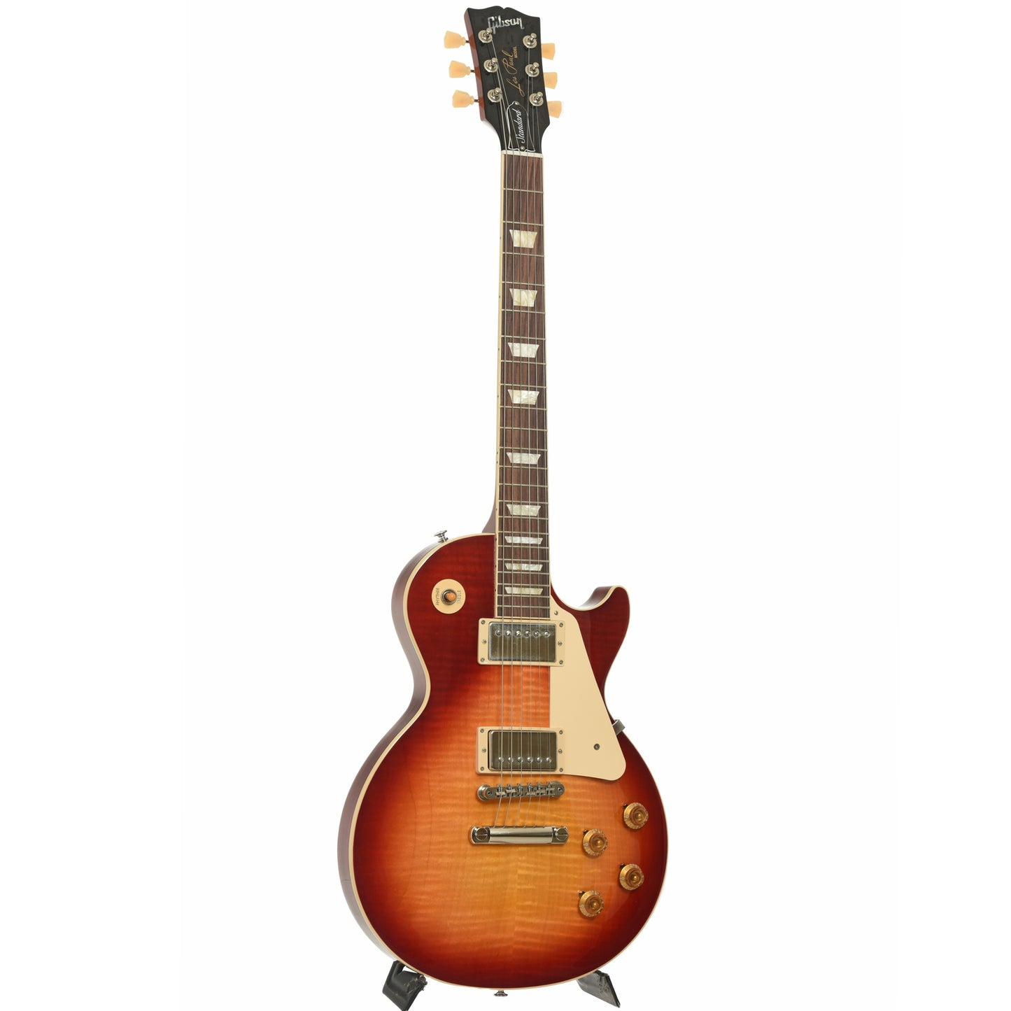 Full front and side of Gibson Les Paul Standard 50s Figured Electric Guitar