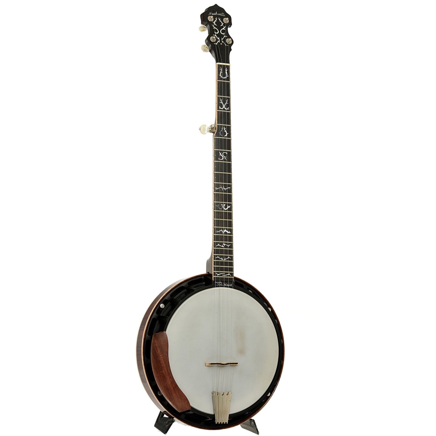 Full front and side of Nechville Orion Resonator Banjo