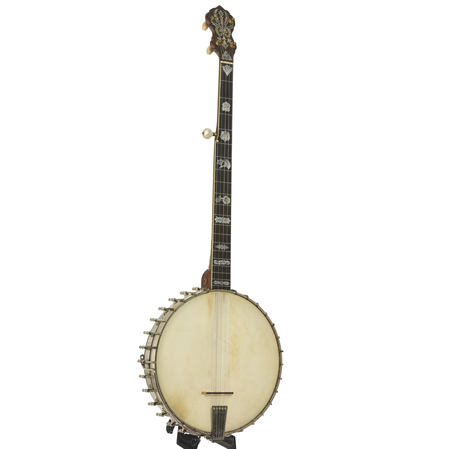 Full front and side of Vega Tubaphone No.9 Openback Banjo