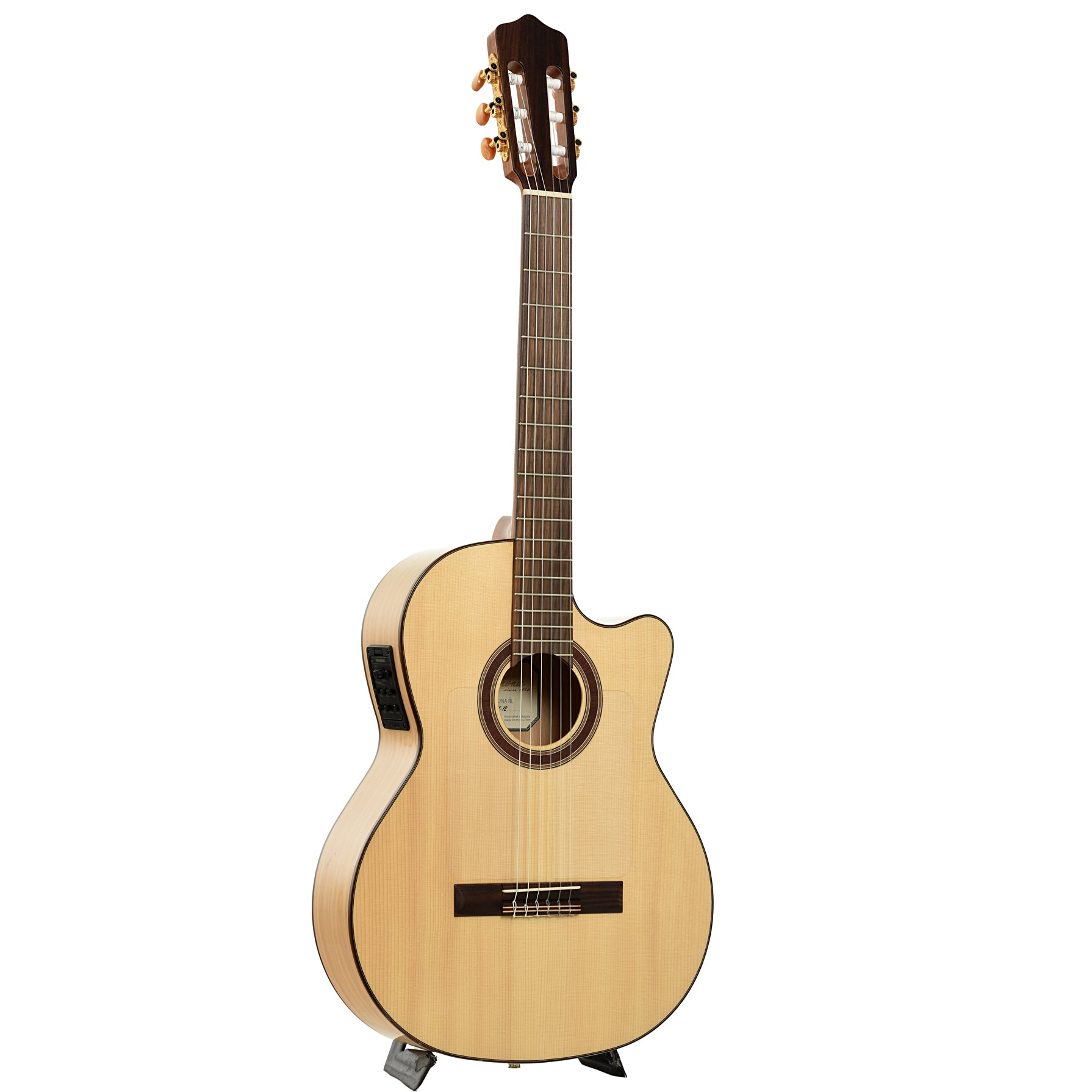 Full front and side of Kremona Rosa Luna RL Flamenco Guitar 