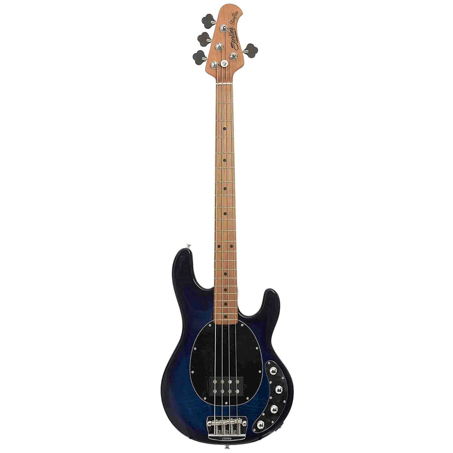 Sterling by Music Man StingRay34 Flamed Maple 4-String Bass, Neptune Blue (2022)