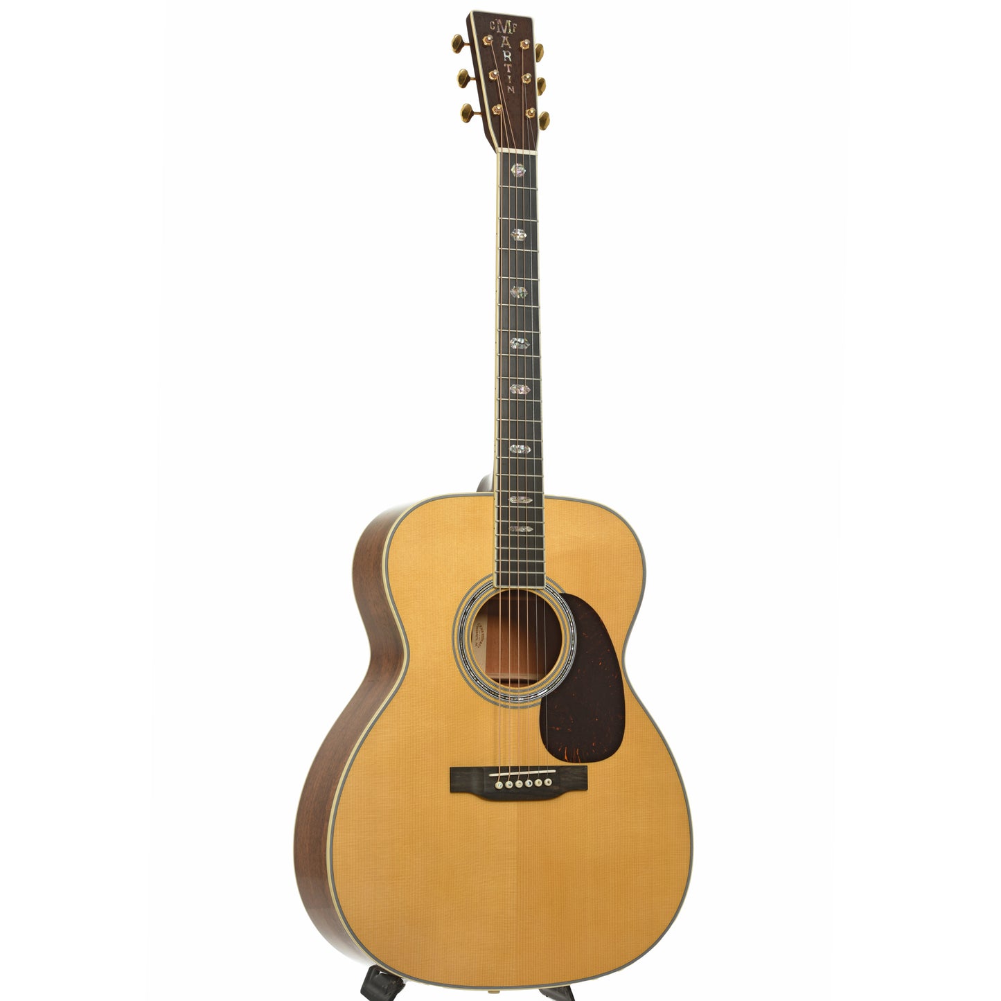 Full front and side of Martin Custom Shop J-40 Mahogany Acoustic Guitar 