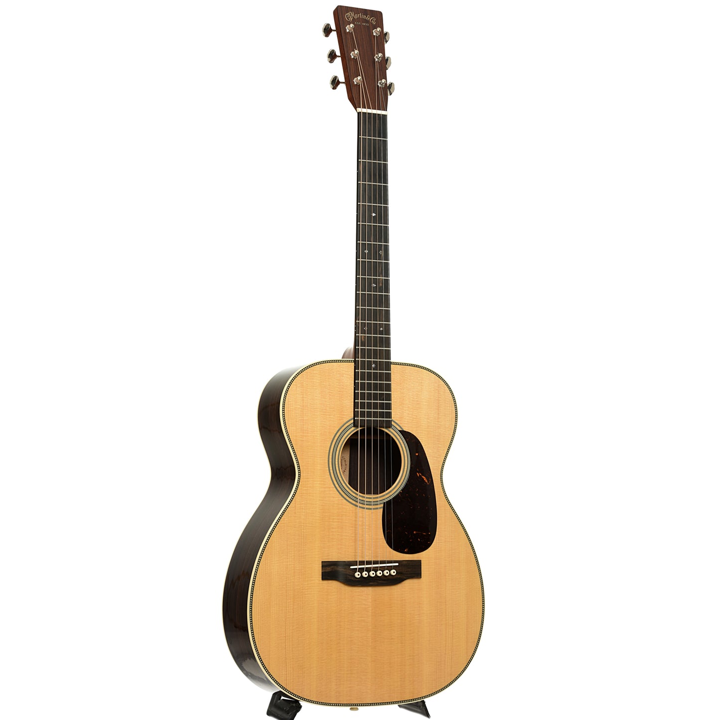 Full front and side of Martin 00-28 Acoustic Guitar 