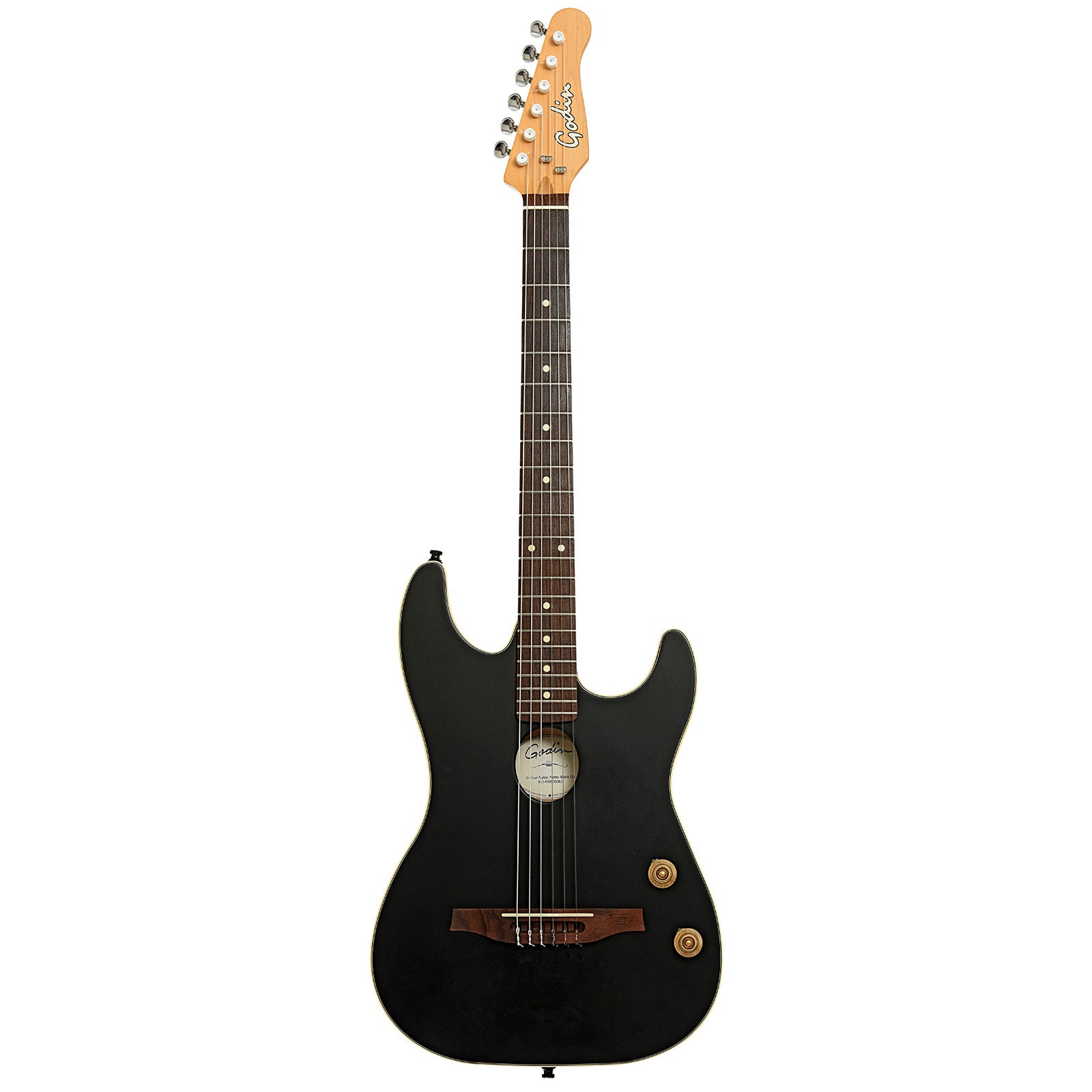 Full front of Godin G Tour Nylon String Matte Black Acoustic-Electric Guitar