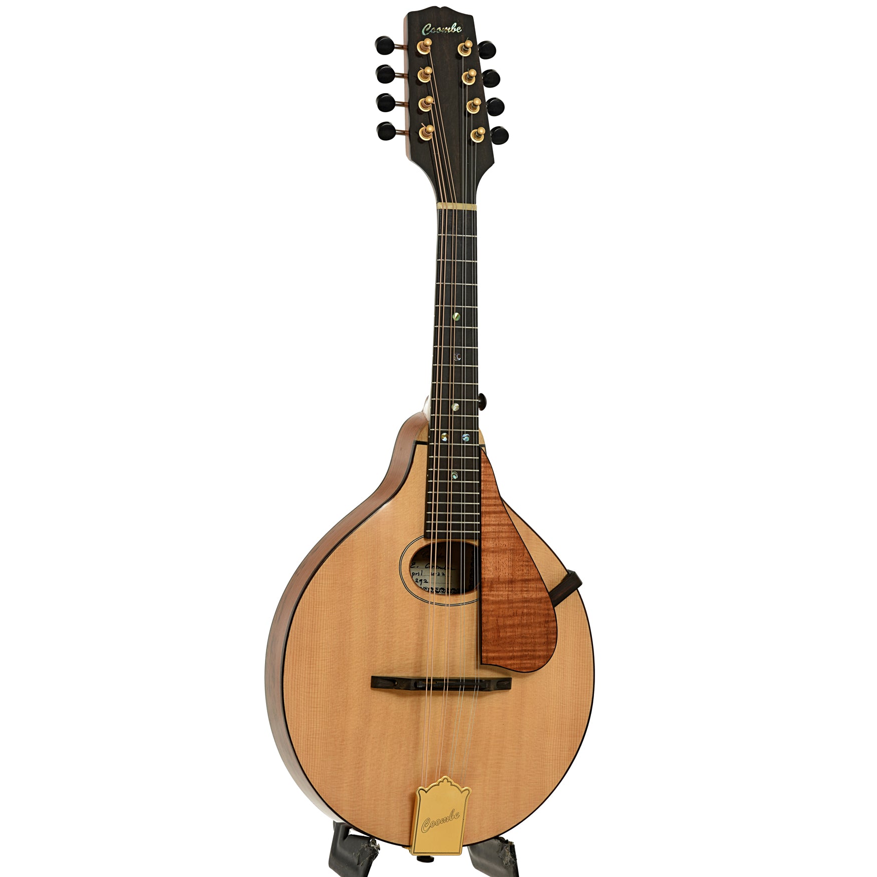 Front and side of Peter Coombe Custom A Mandolin