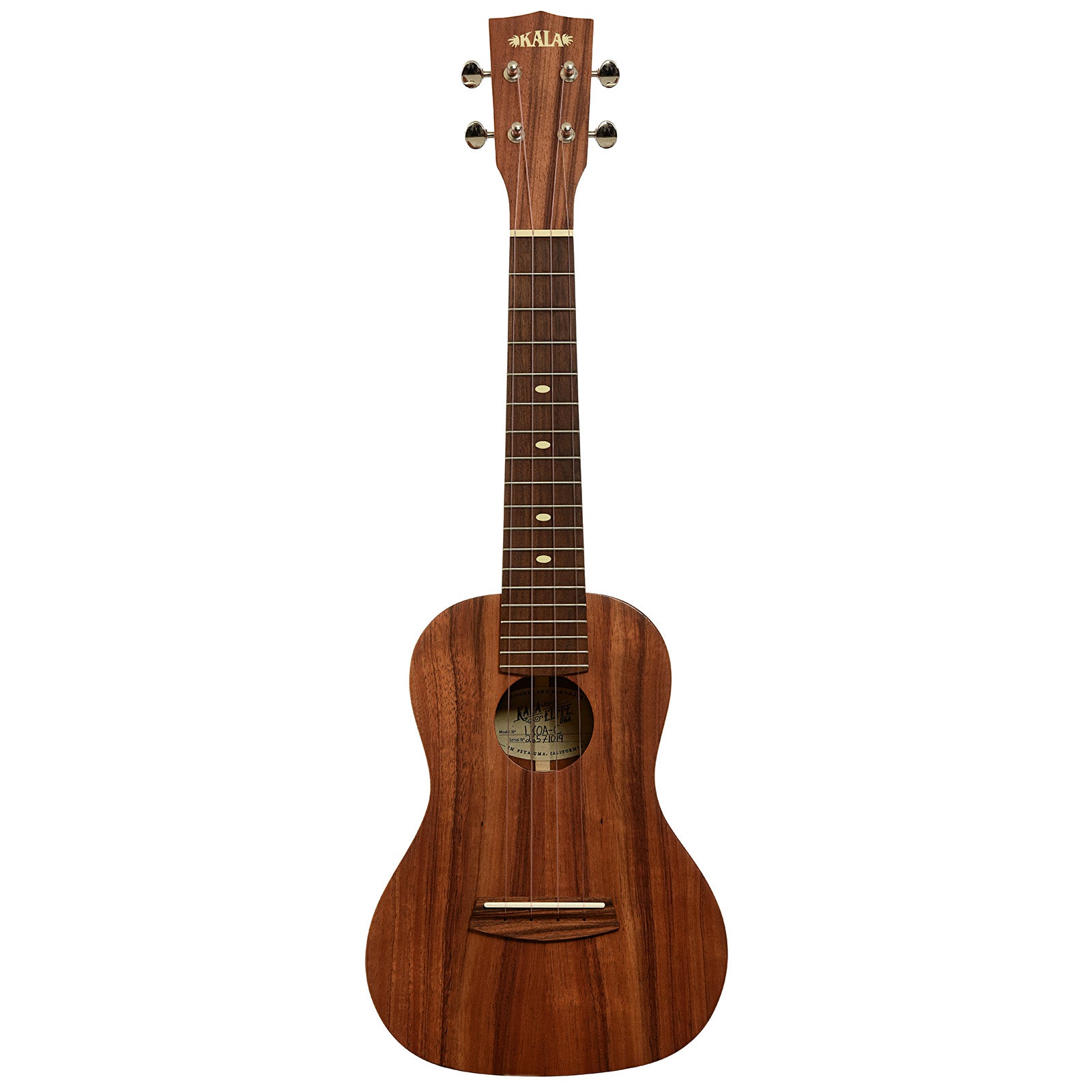 Full front of Kala 1Koa-C Concert Ukulele