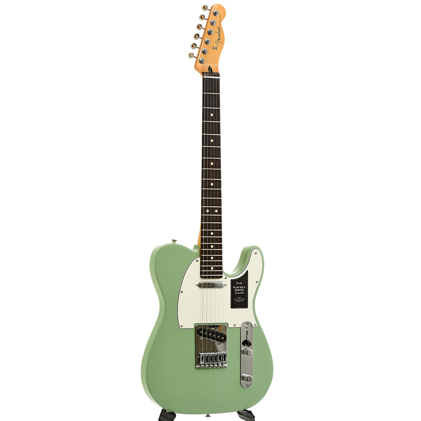 Full front and side of Fender Player II Telecaster Electric Guitar, Birch Green