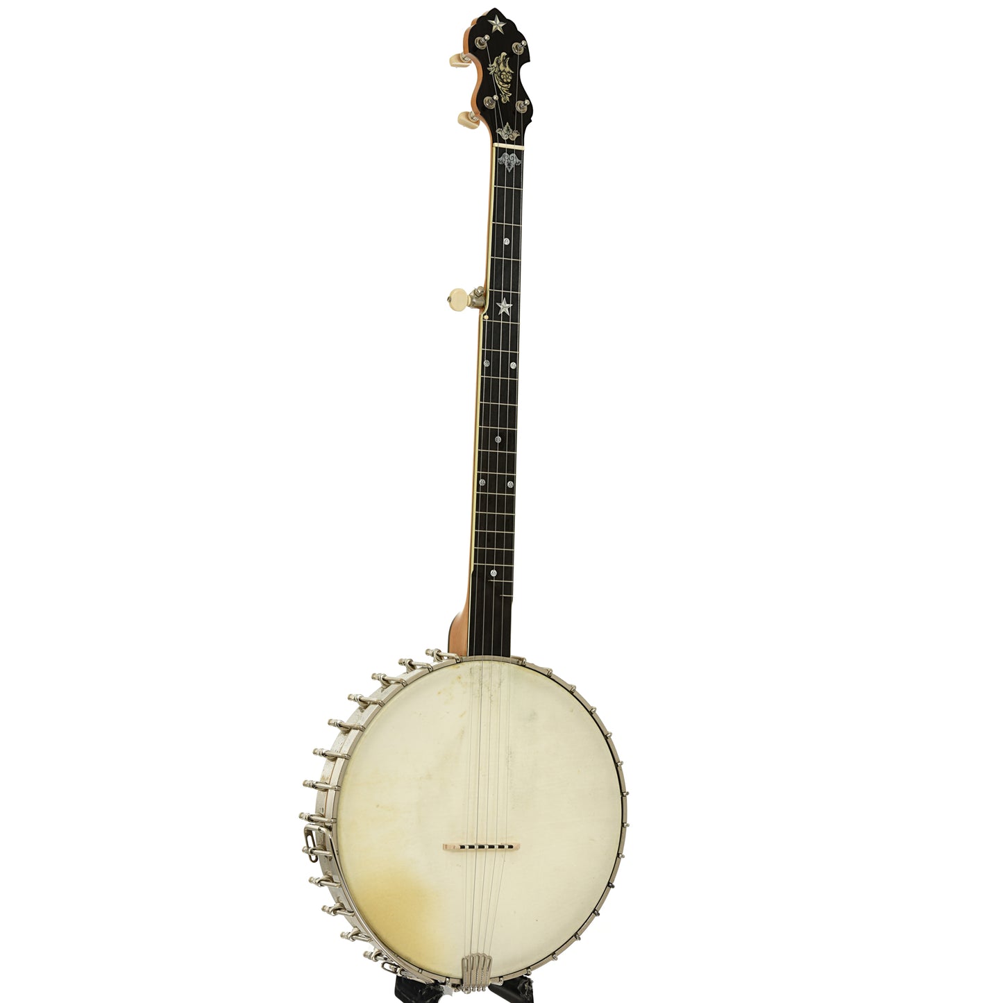 Full front and side of Vega Whyte Laydie Conversion No.2 Openback Banjo 