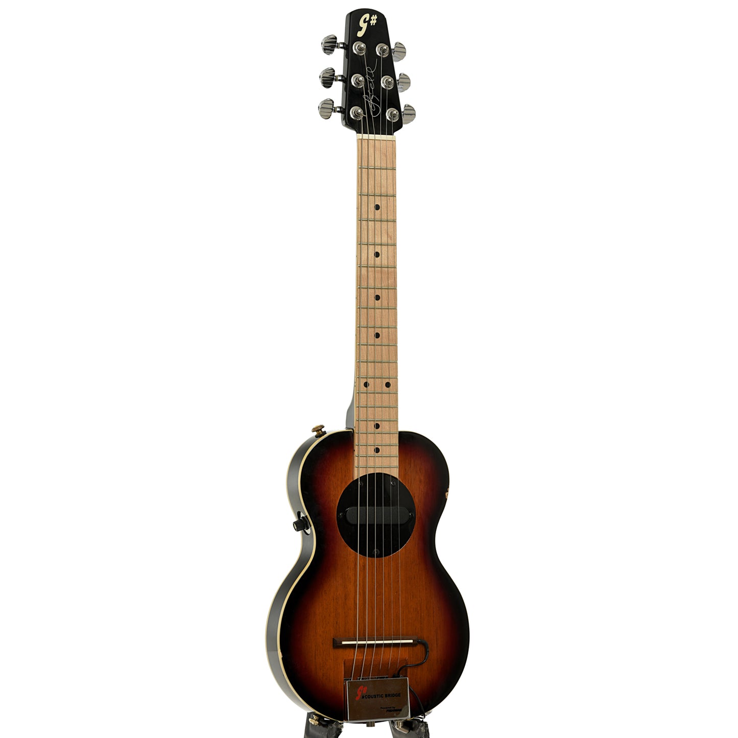Full front and side of G# OF-1 Travel Electric Guitar