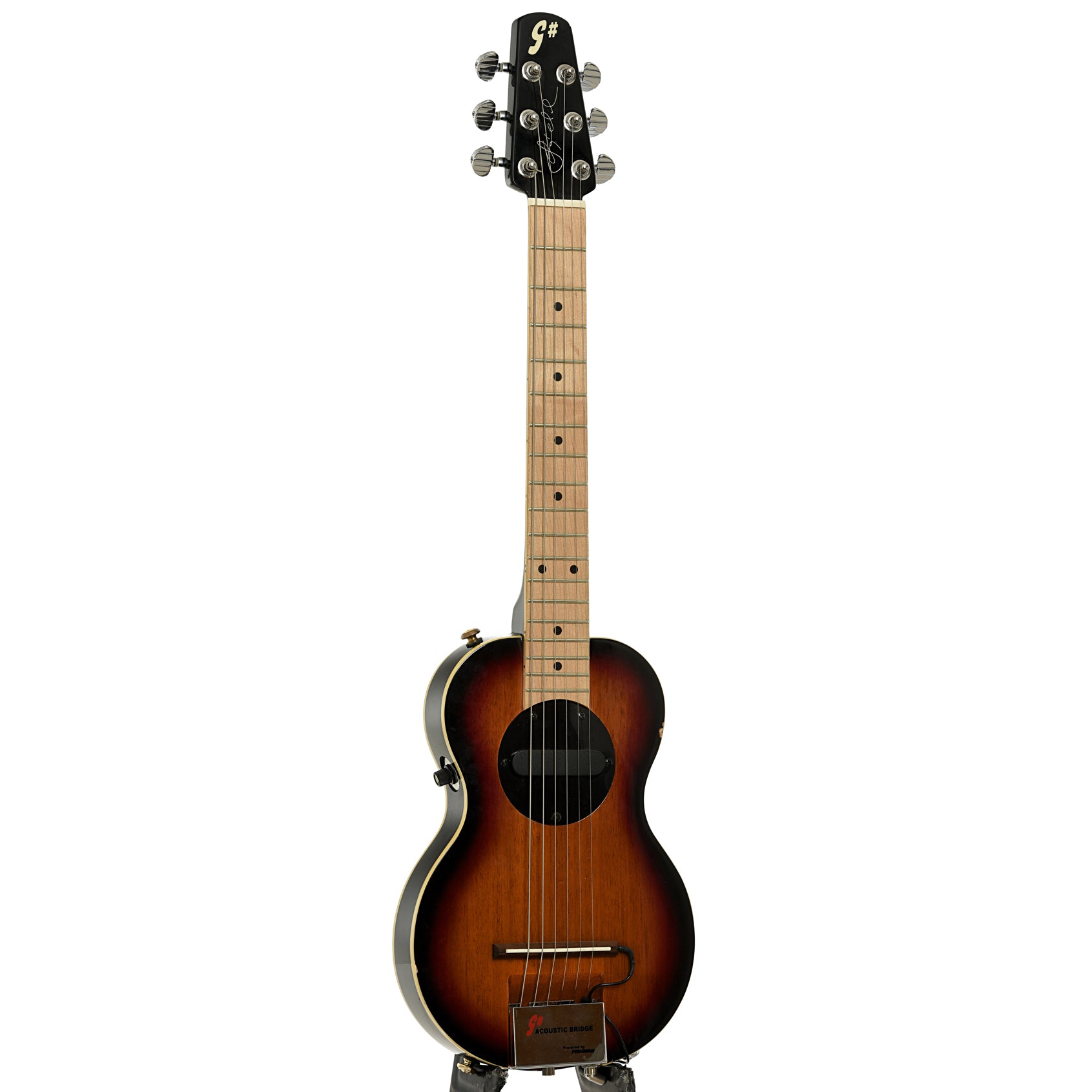 Full front and side of G# OF-1 Travel Electric Guitar