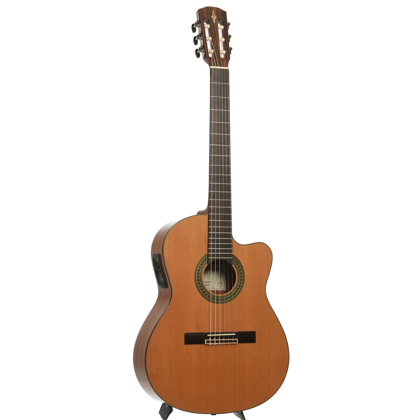 Full front and side of Alvarez AC65HCE Classical Acoustic-Electric Guitar 