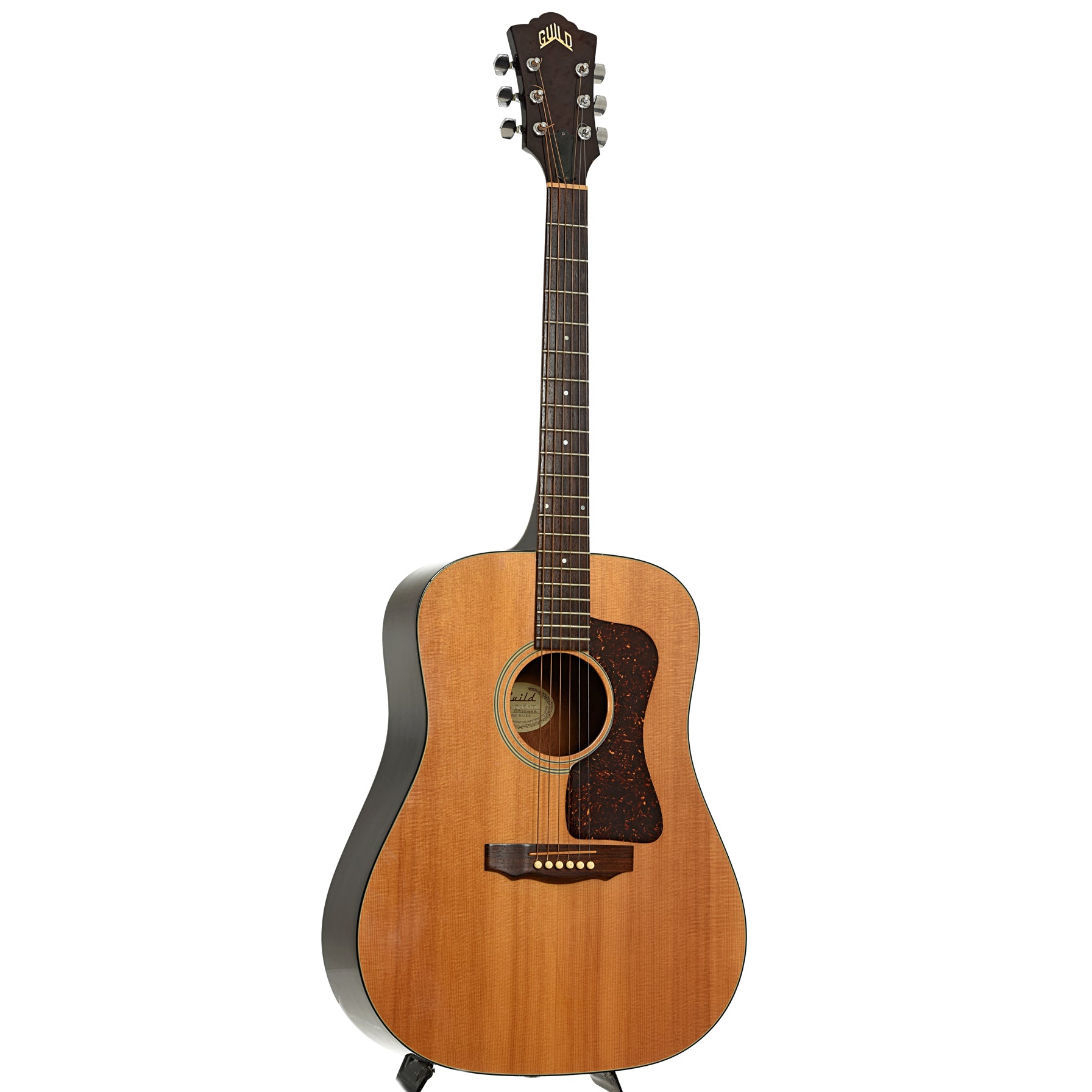 Full front and side of Guild D25 NT Acoustic Guitar 