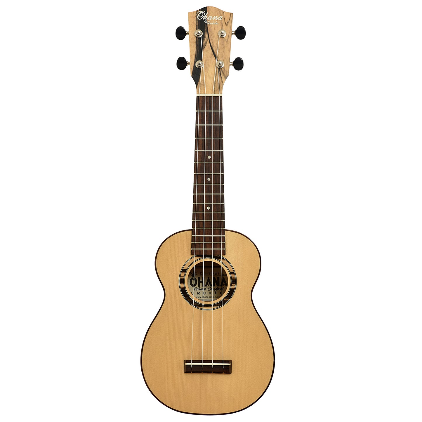 Full front of Ohana SK-70BWE Soprano Uke