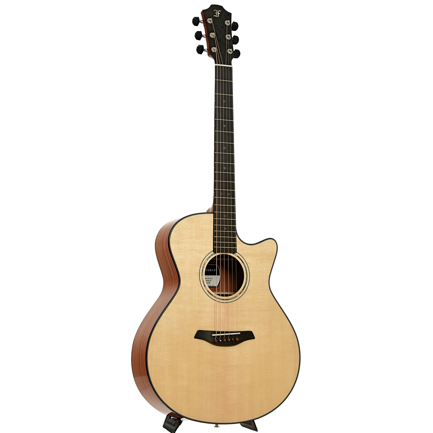 Full front and side of Furch Limited Edition Yellow Gc-SX a Cutaway Acoustic Guitar