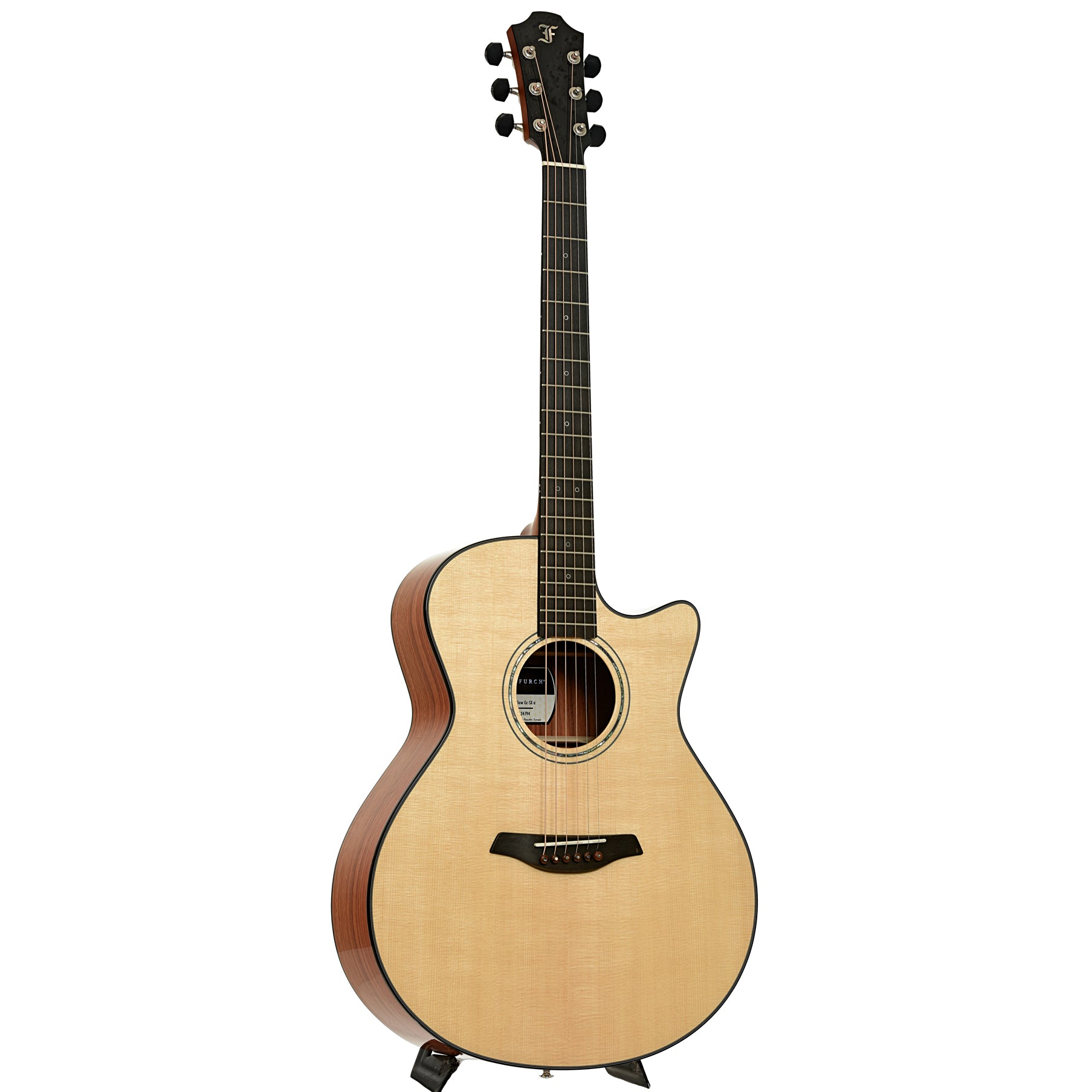 Full front and side of Furch Limited Edition Yellow Gc-SX a Cutaway Acoustic Guitar