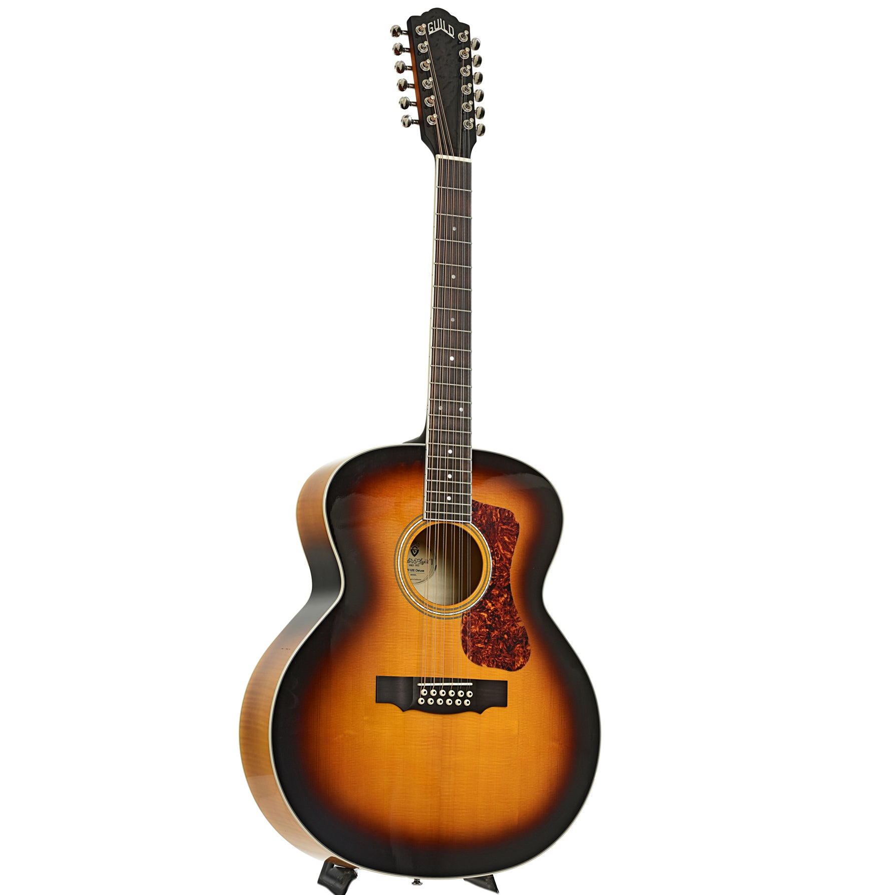 Full front and side of Guild F25-12e Deluxe 12-String Guitar