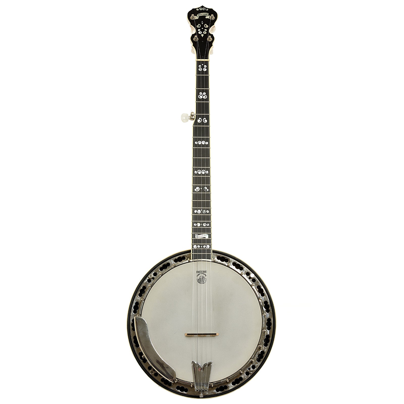 Full front of Deering Calico Resonator Banjo