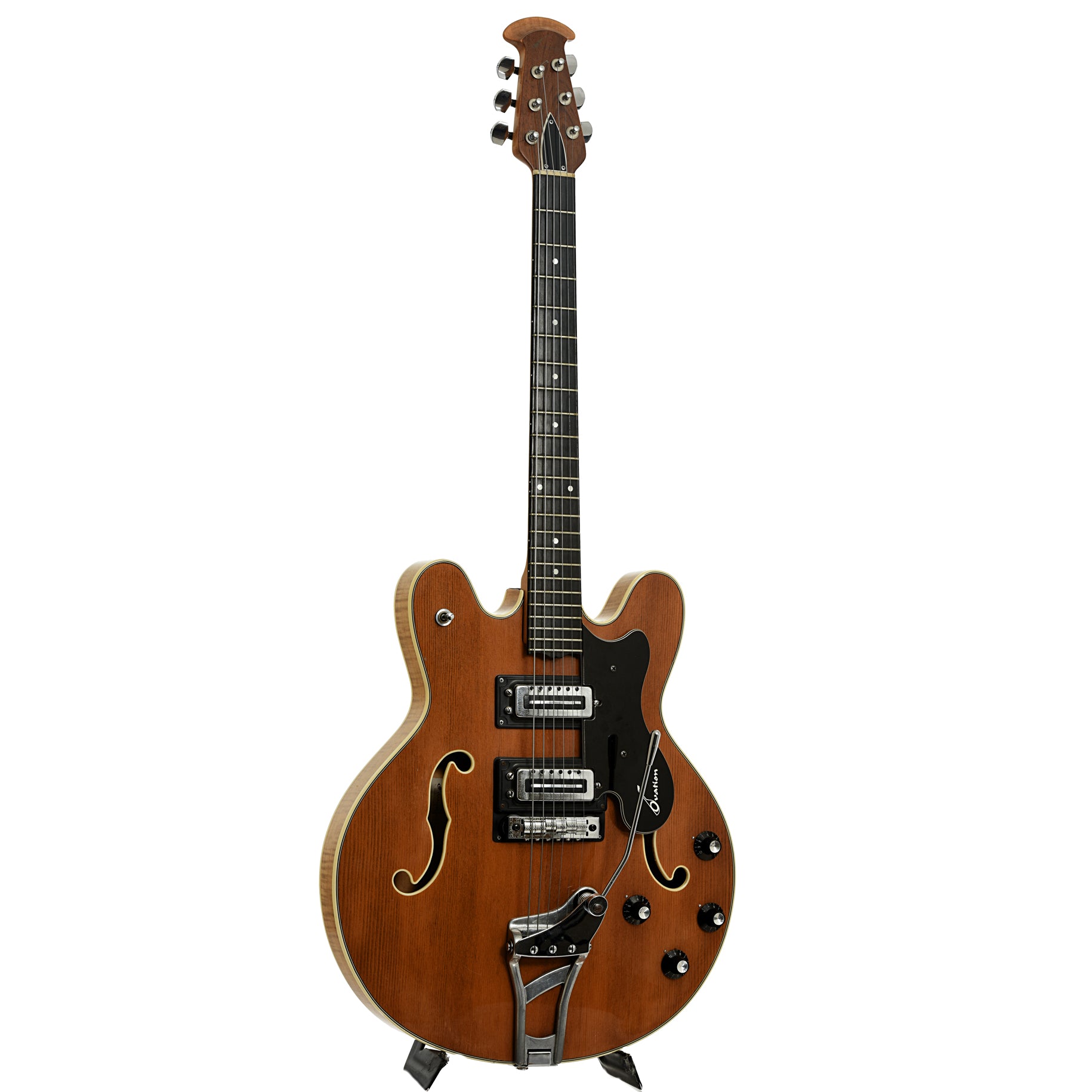 Full front and side of Ovation 1232-4 Hollowbody Electric Guita