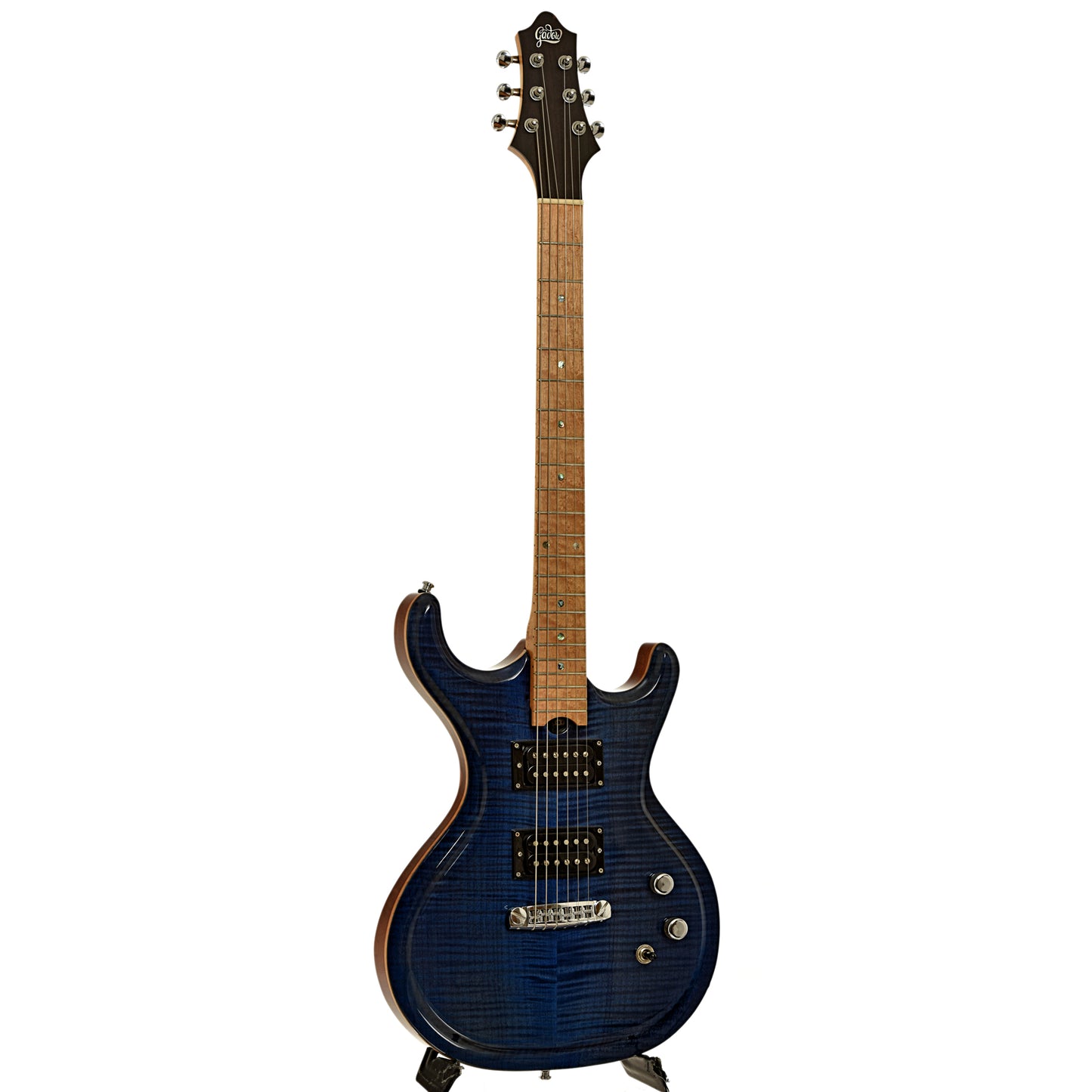 Full front and side of Gadow Double Cutaway Custom Electric Guitar