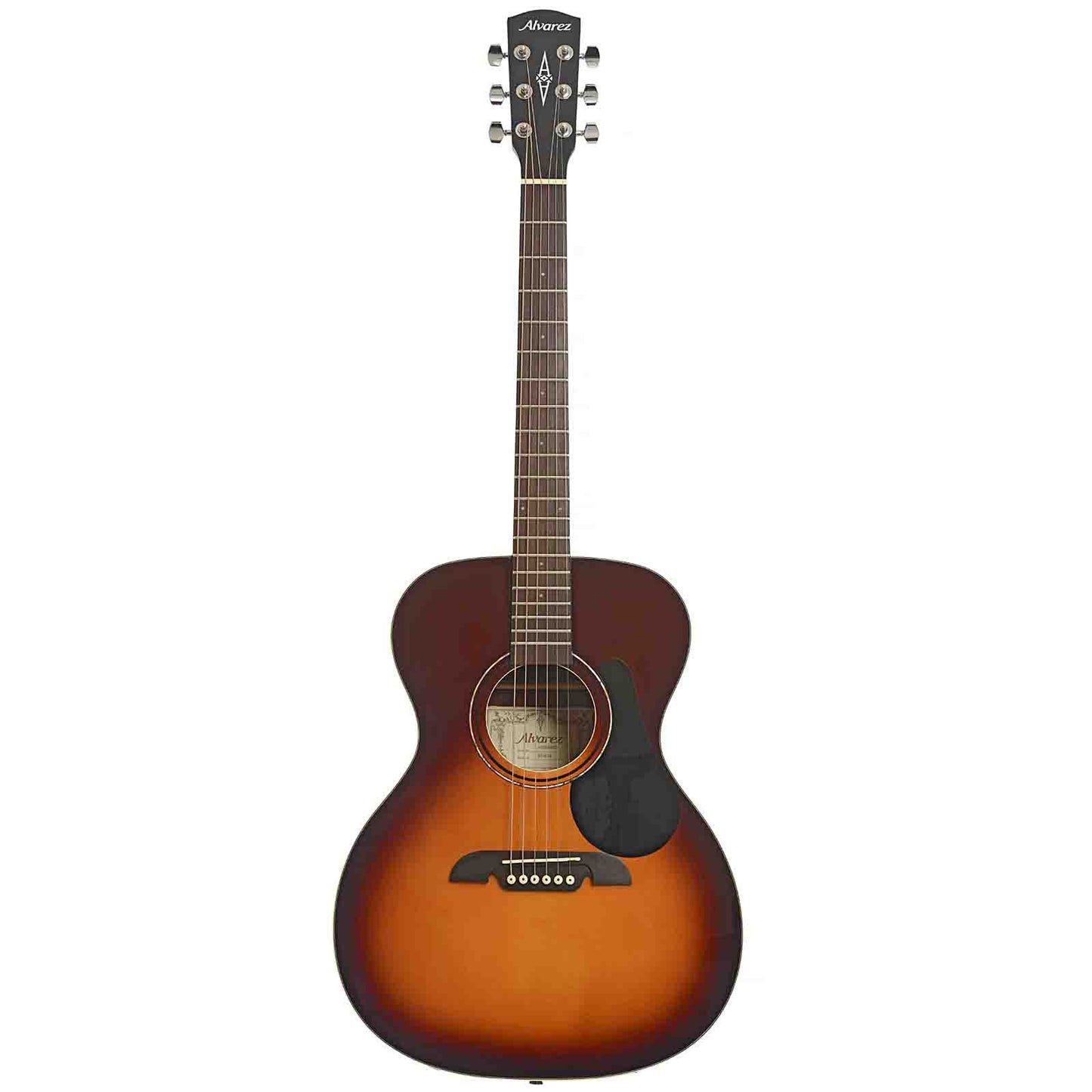 Full Front of Alvarez RF26SB OM Acoustic Guitar, Sunburst Top