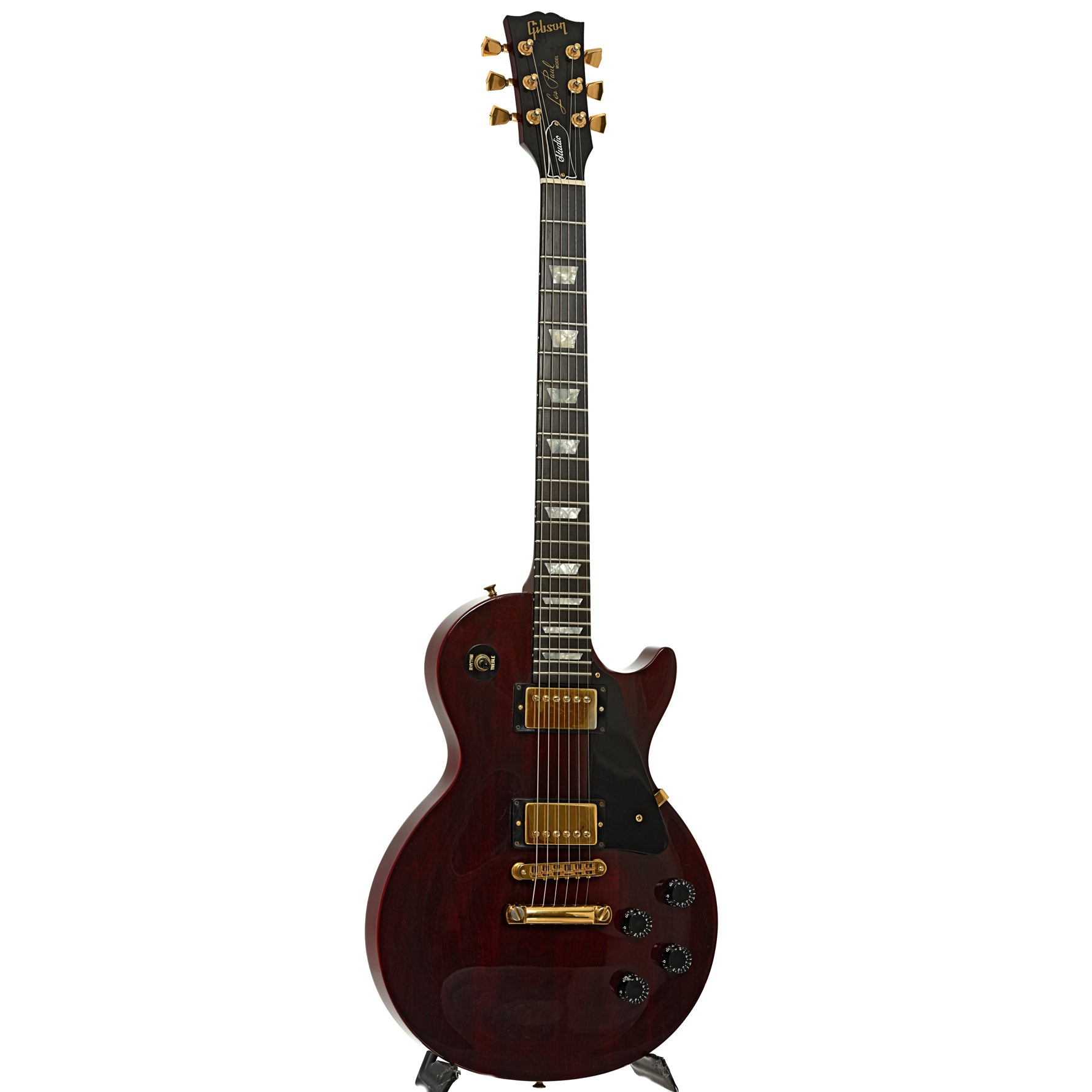 Full front and side of Gibson Les Paul Studio Electric Guitar