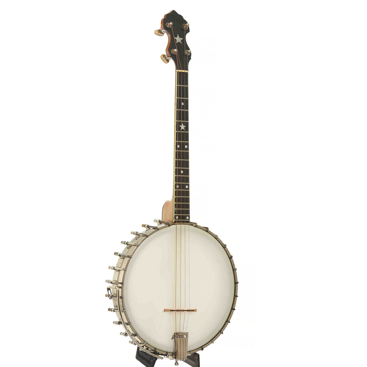 Full Front & Side of Vega Whyte Laydie Style R Tenor Banjo