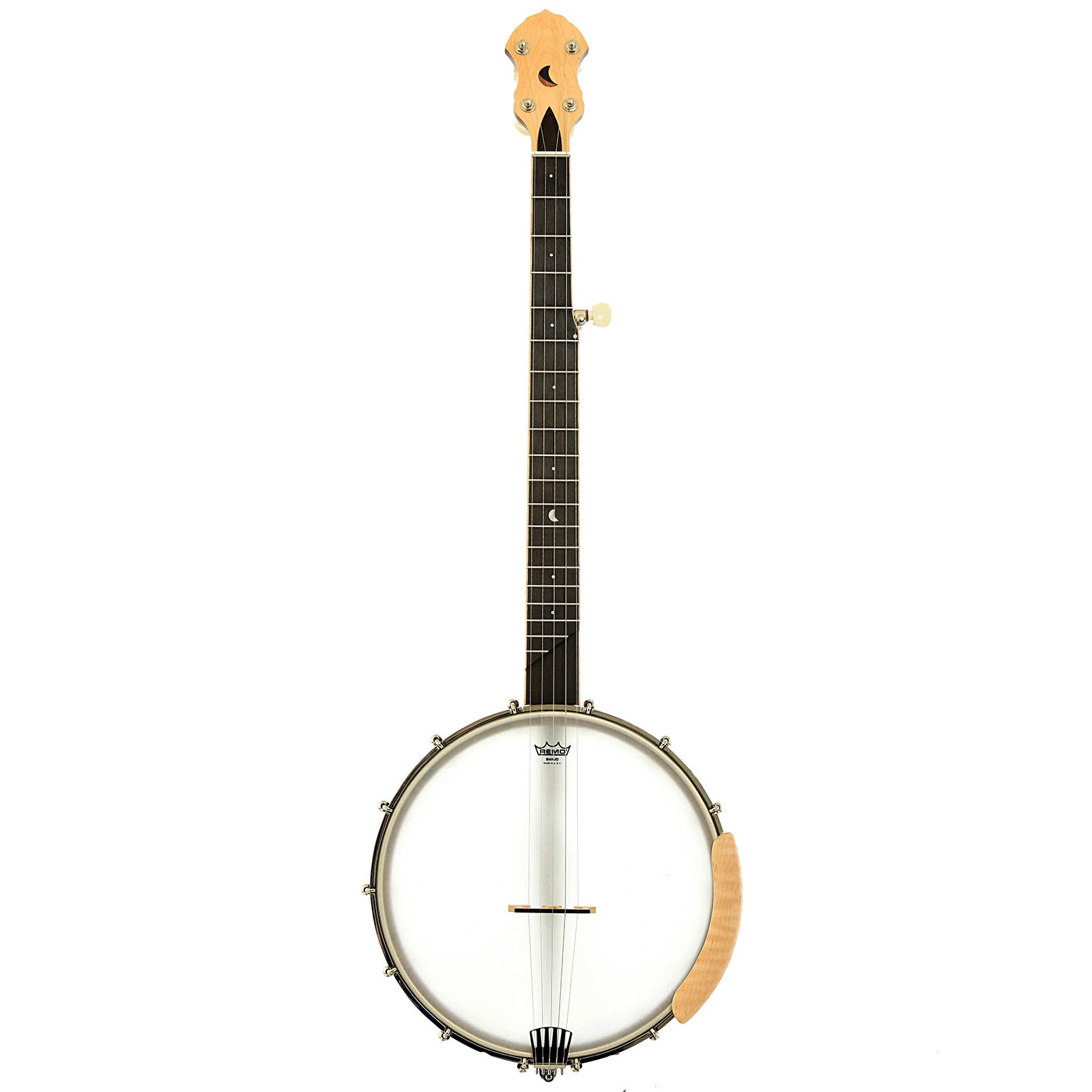 Full front of Gold Tone Lefthanded HM-100 High Moon Openback Banjo 