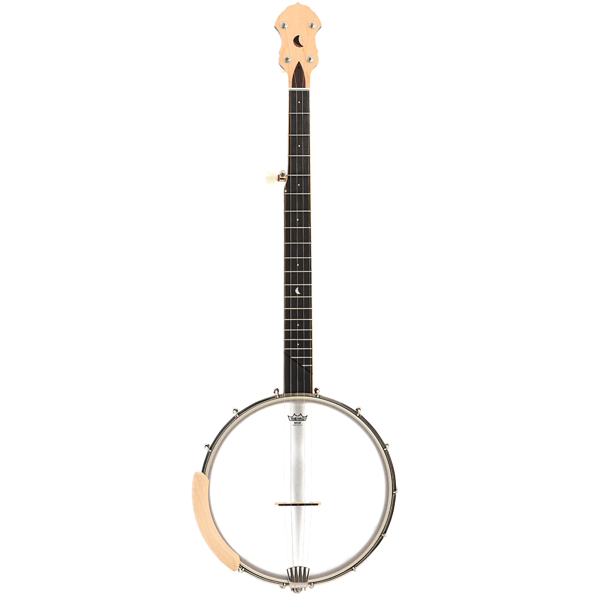 Full Front of Gold Tone HM-100 High Moon 12in Openback Banjo & Case, Shopworn
