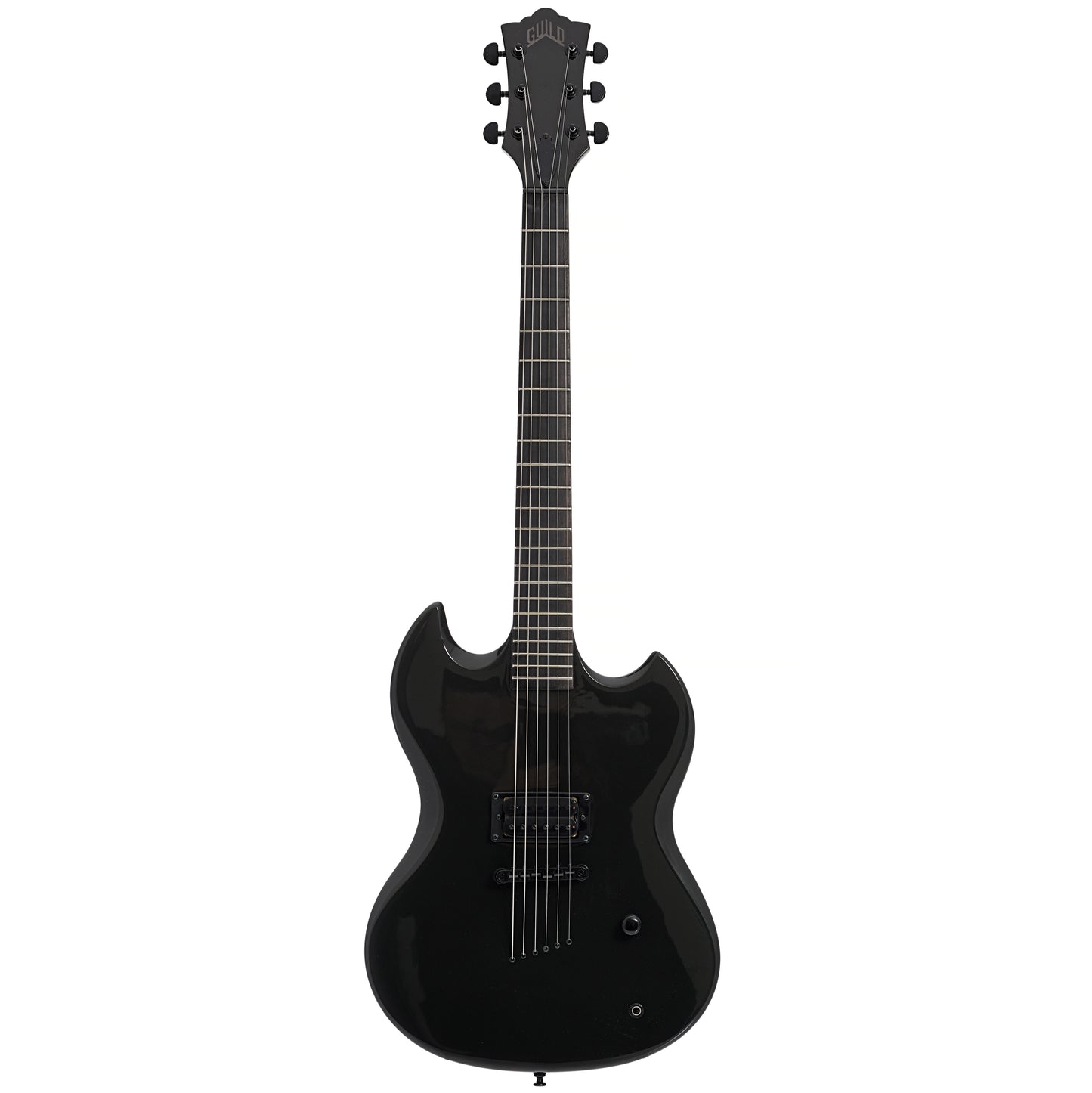 Full front of Guild Polara Night Edition Electric Guitar, Tungsten