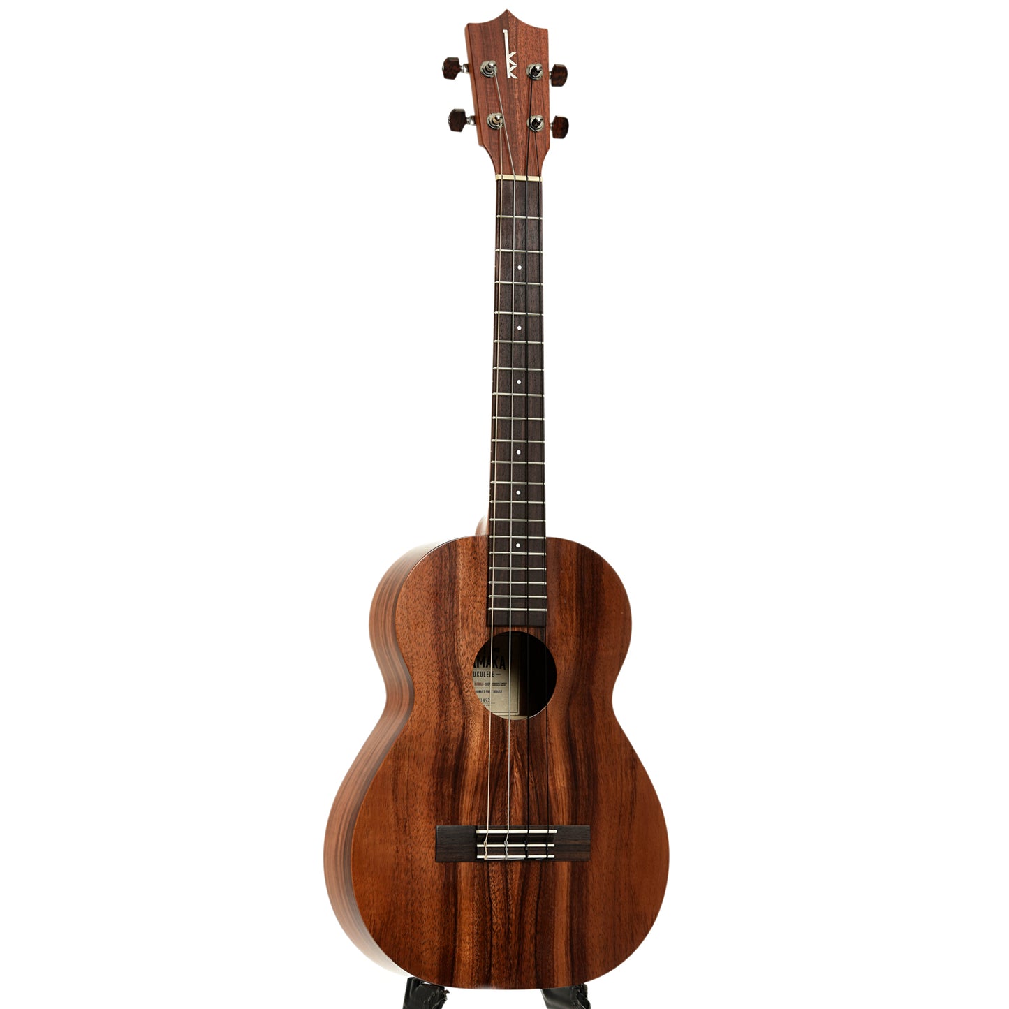 Full front and side of Kamaka HF-4 Baritone Ukulele 