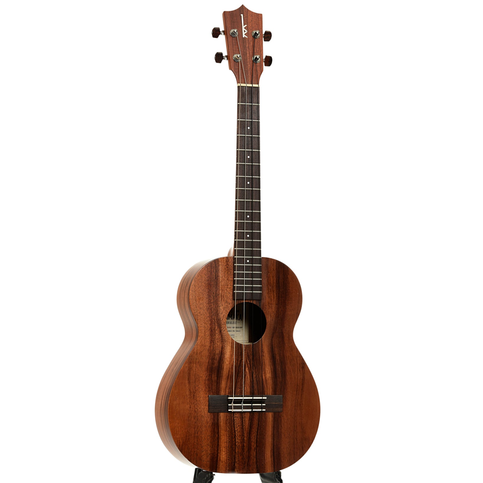 Full front and side of Kamaka HF-4 Baritone Ukulele 