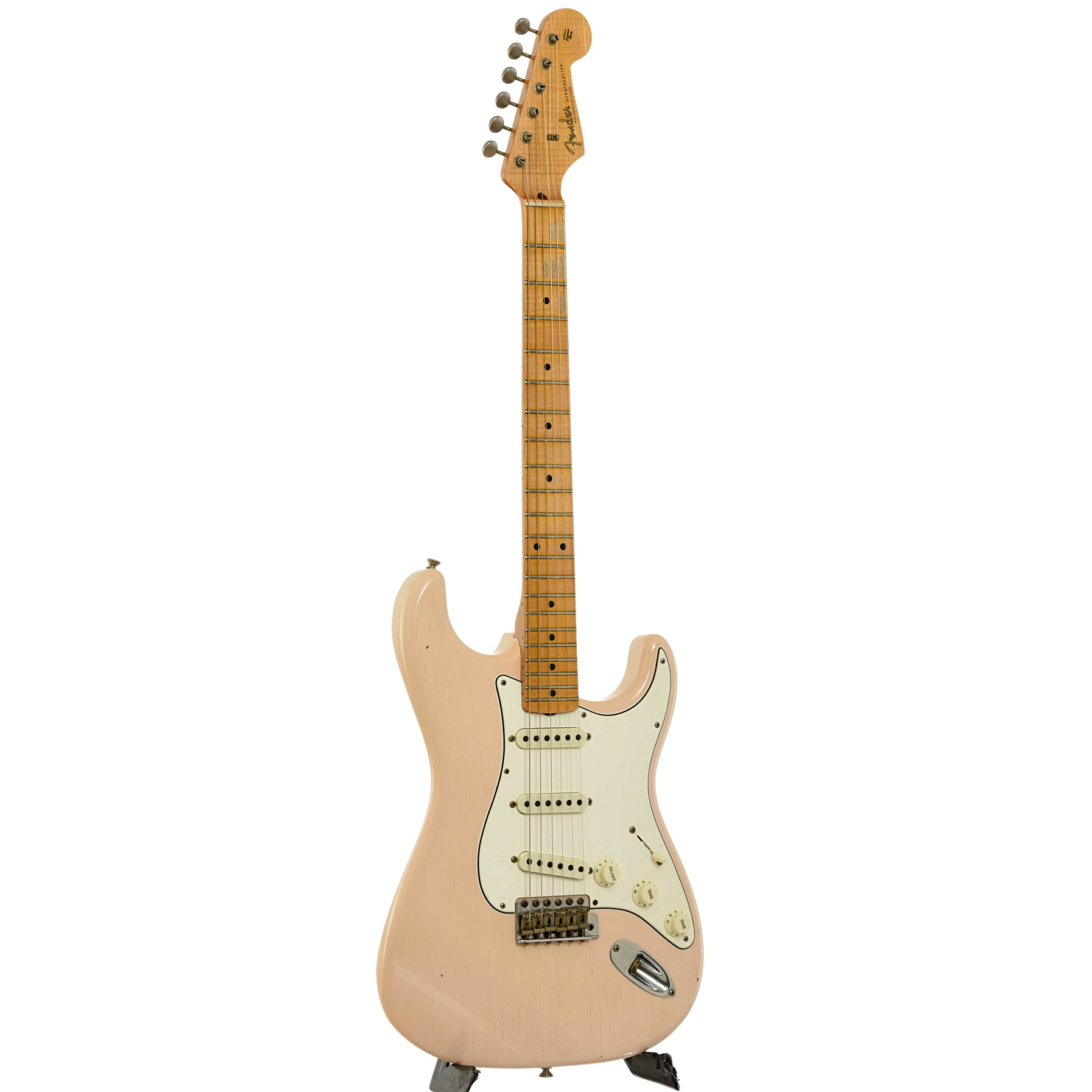 Full front and side of Fender Custom Shop Tomatillo Journeyman Stratocaster Electric Guitar