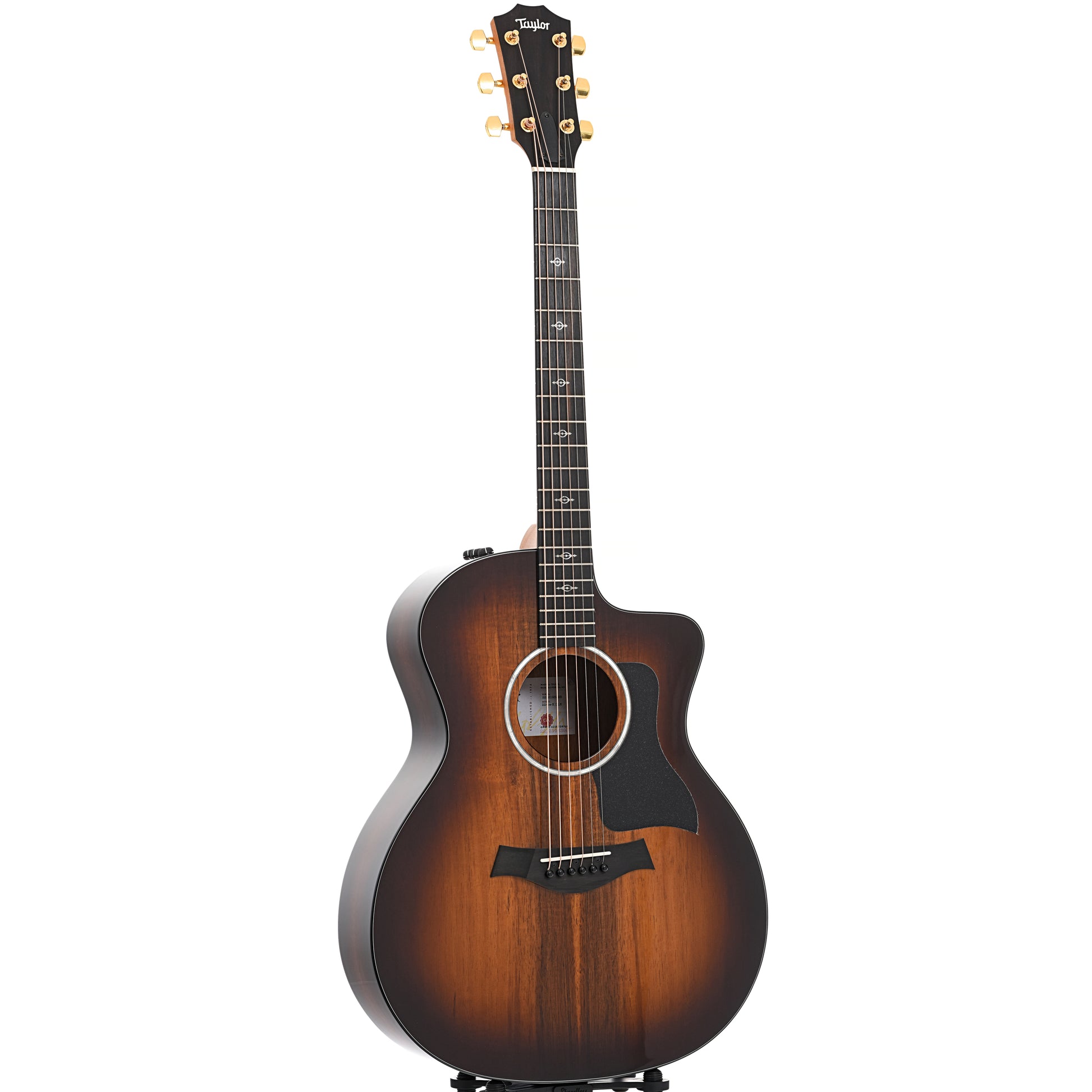Full front and side of Taylor 224ce-K Deluxe Acoustic 