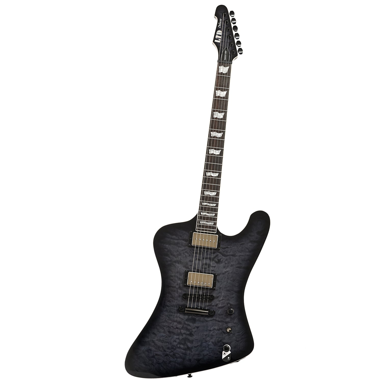 Full front of ESP LTD Phoenix-1000 Electric Guitar, See Thru Black Sunburst