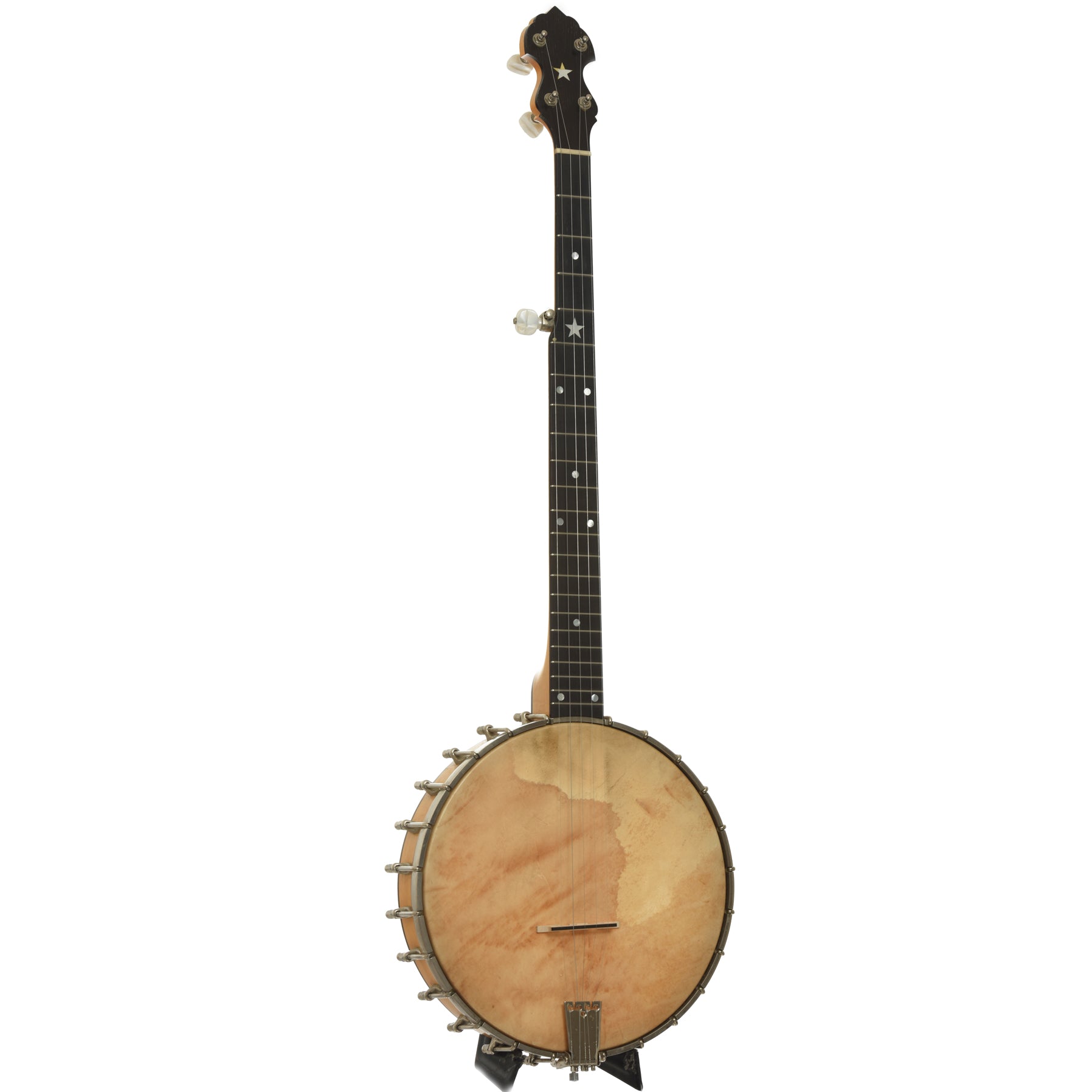 Full front and side of Bart Reiter Special Openback Banjo