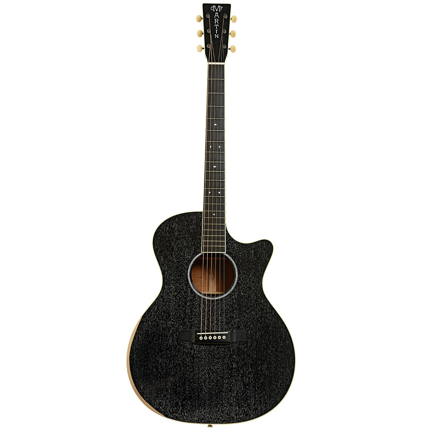 Full front of Martin Custom GPC16 Cutaway Guitar Black