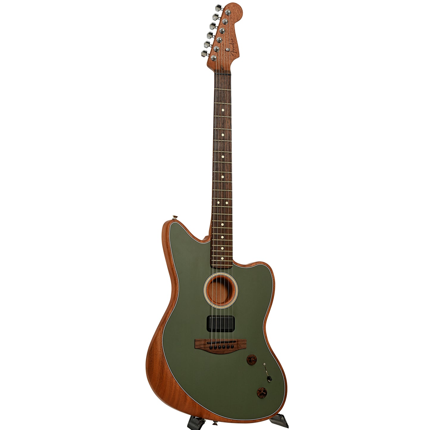 Full front and side of Fender Acoustasonic Player Jazzmaster Acoustic-Electric Guitar 