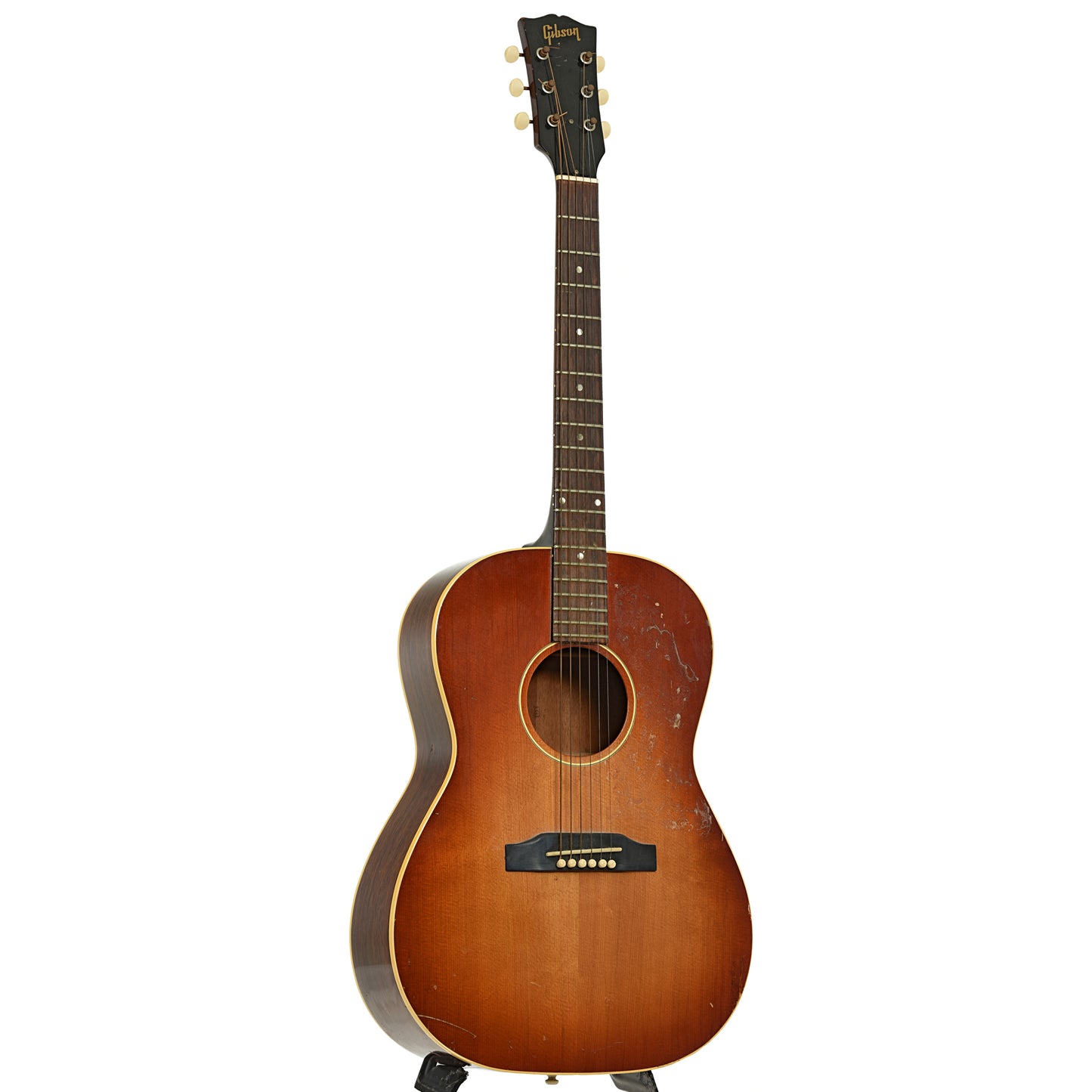 Full front and side of Gibson LG-1 Acoustic Guitar 