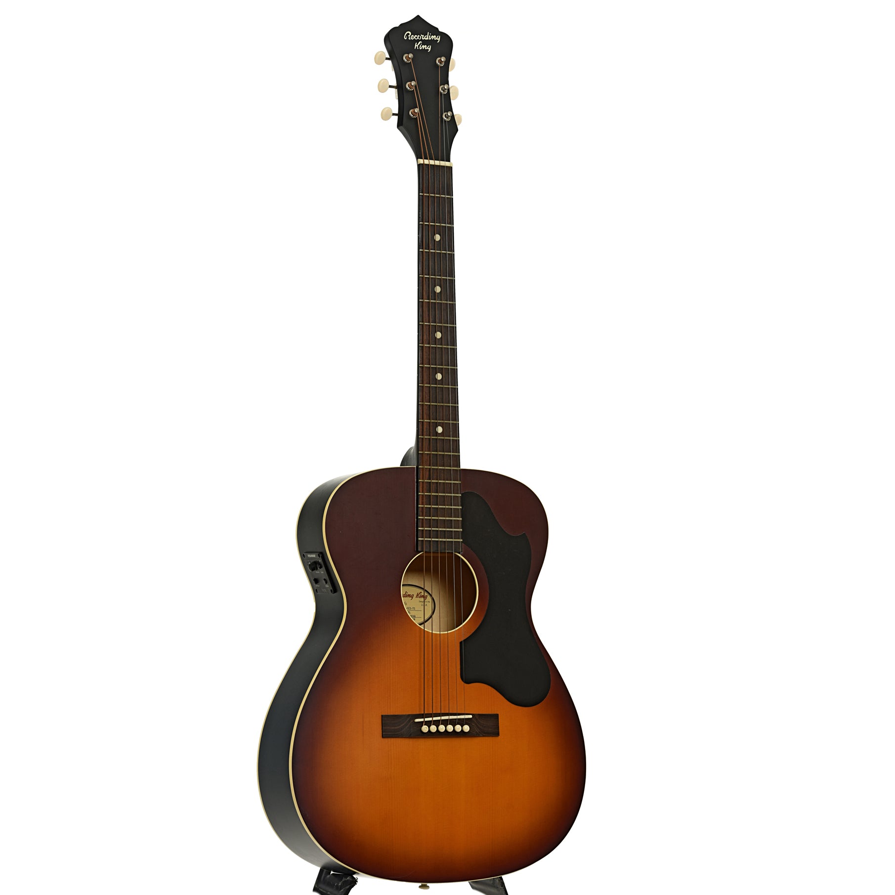 Full front and side of Recording King ROS-9-FES Acoustic Guitar